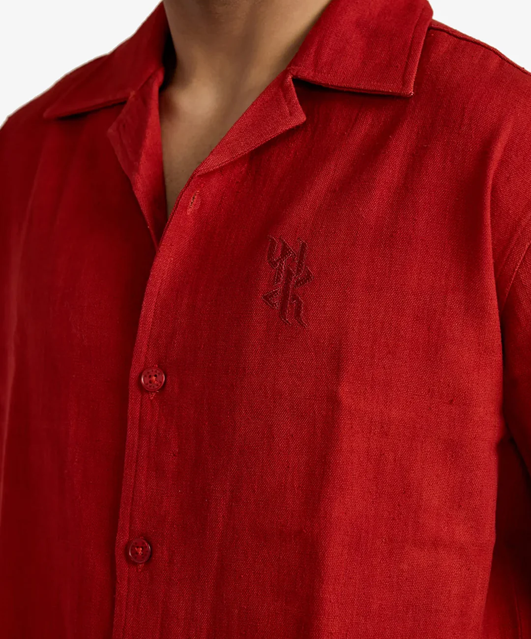 F A R A K | BASICS RED BAGRU SHIRT { RED - Image 4