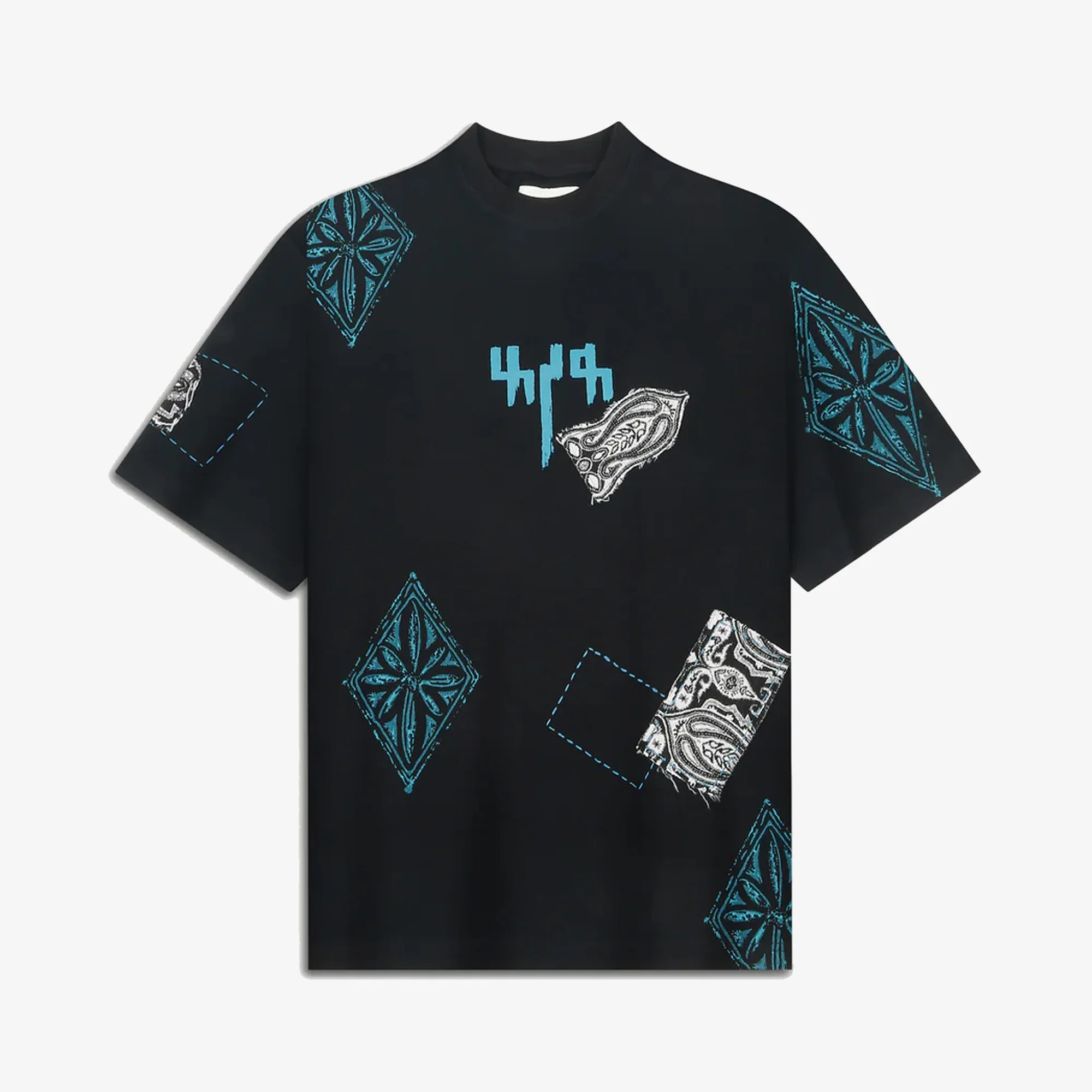 F A R A K | BLACK BLOCK PRINT T-SHIT { BLACK - Image 3
