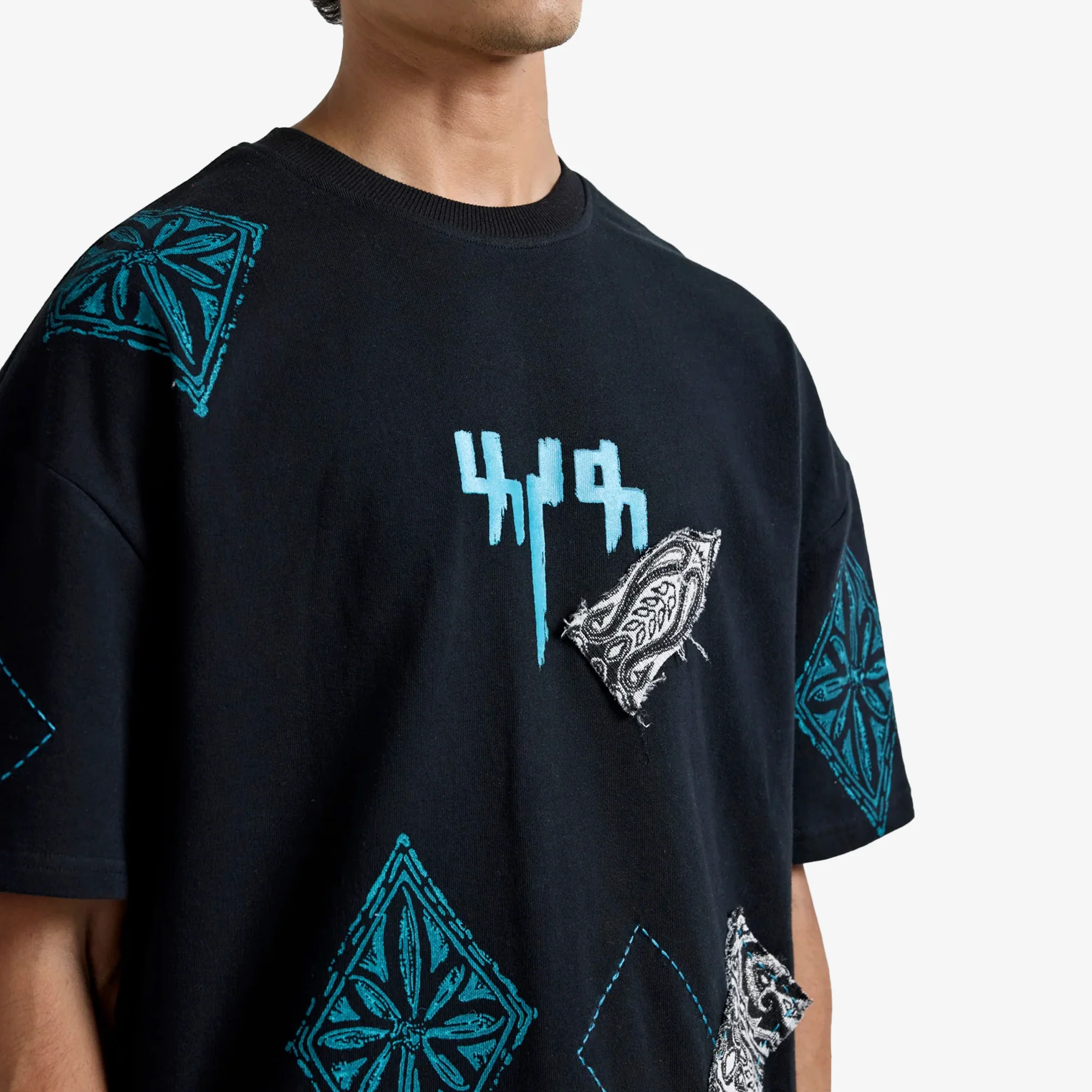 F A R A K | BLACK BLOCK PRINT T-SHIT { BLACK - Image 5