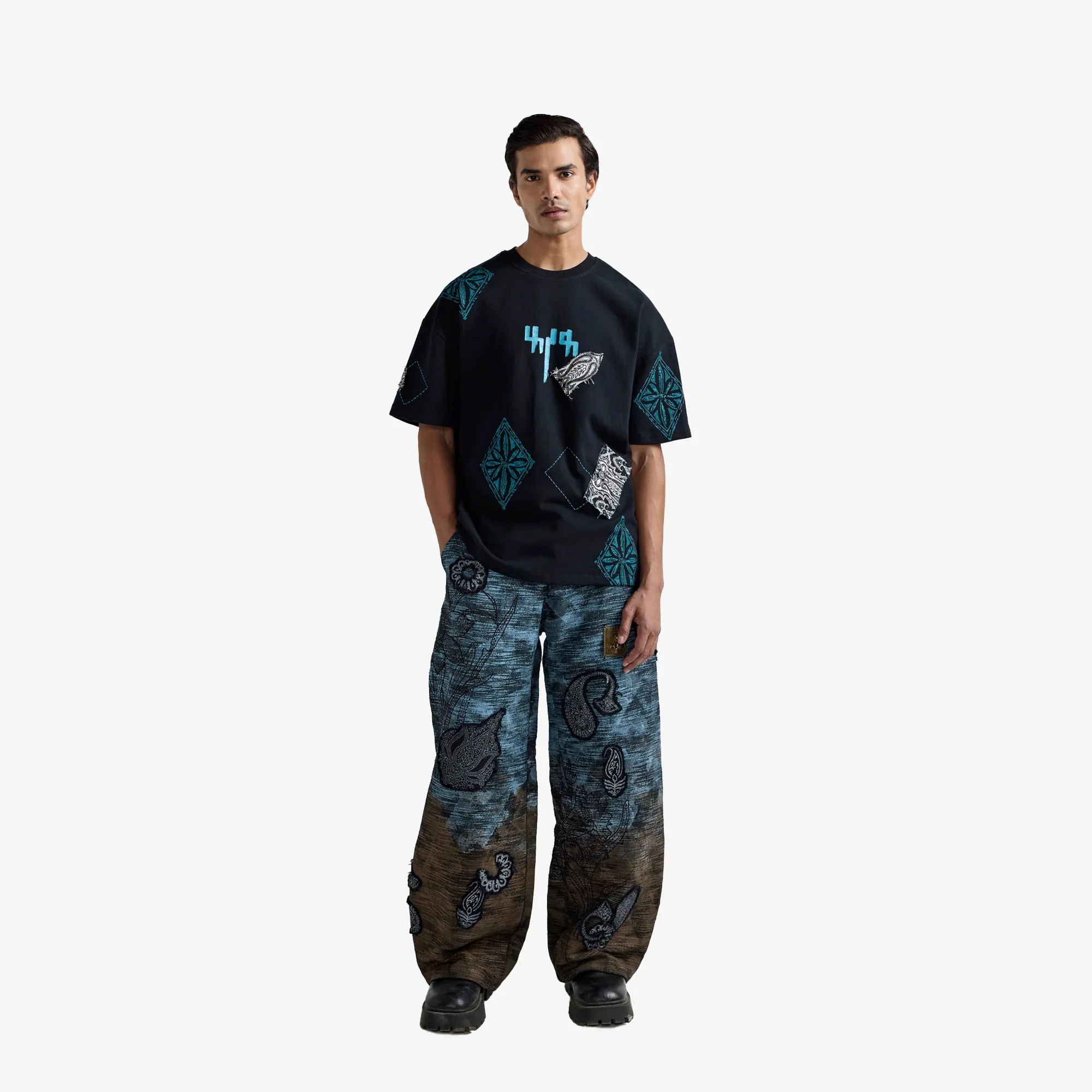 F A R A K | BLACK BLOCK PRINT T-SHIT { BLACK - Image 8