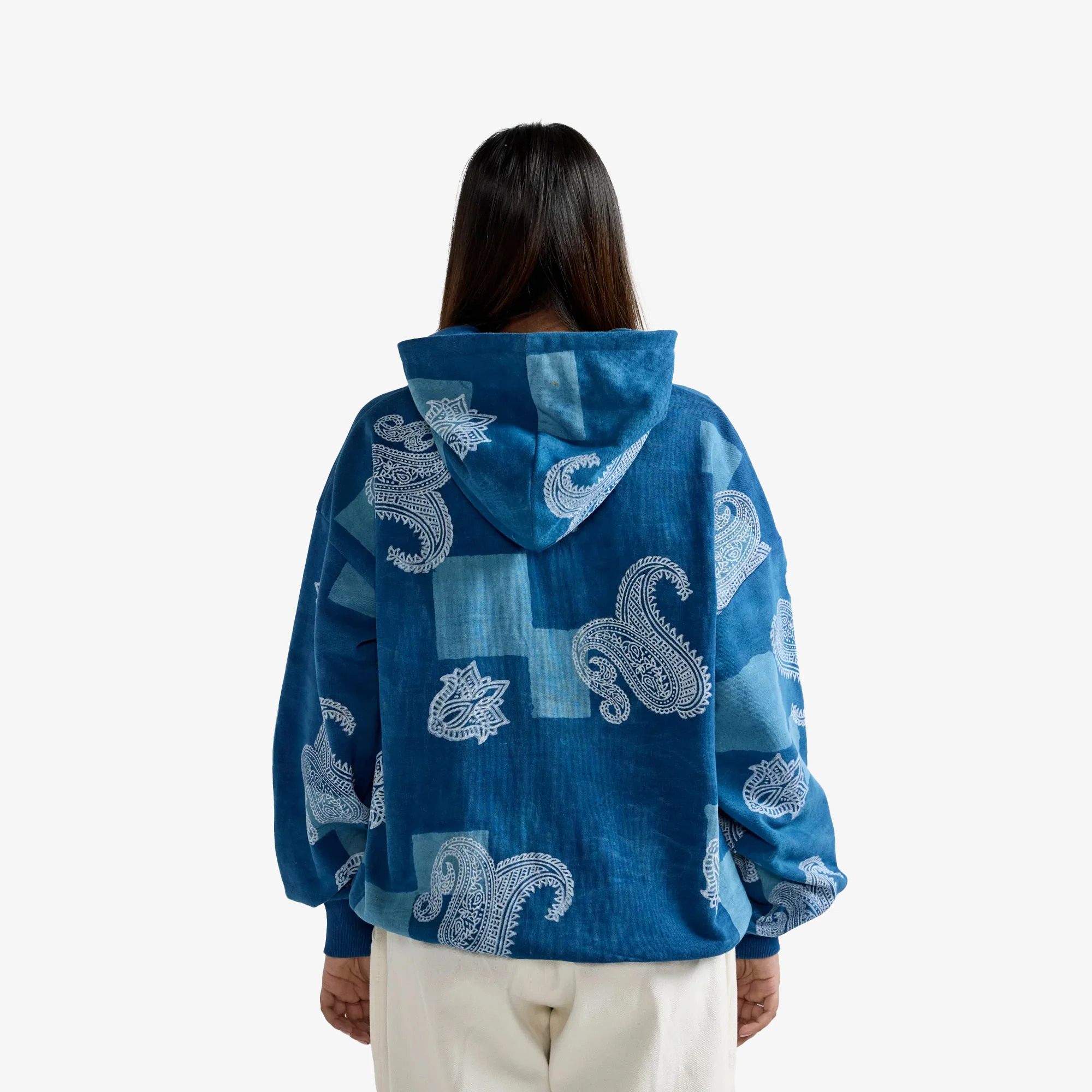 F A R A K | HANDMADE INDIGO HOODIE { BLUE - Image 6