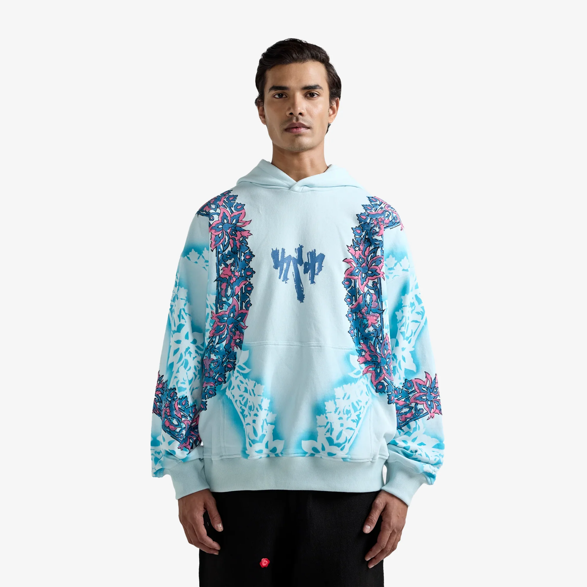 F A R A K | REMINISCENCE HANDMADE HOODIE { BLUE