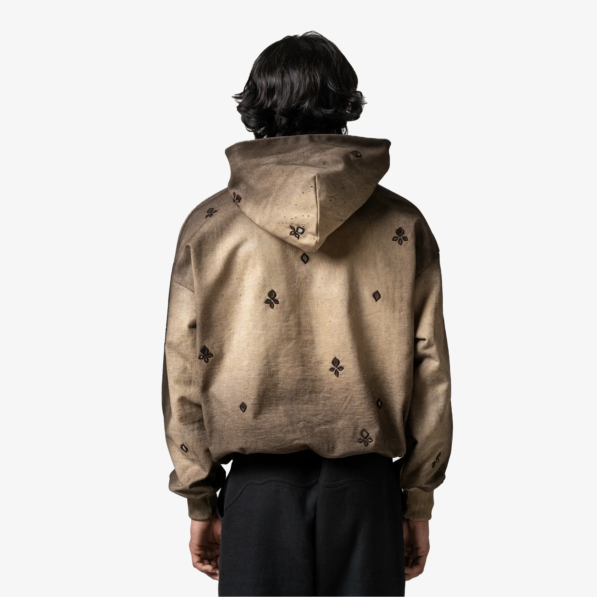 F A R A K | SHEESHA HANDMADE HOODIE { BROWN - Image 2