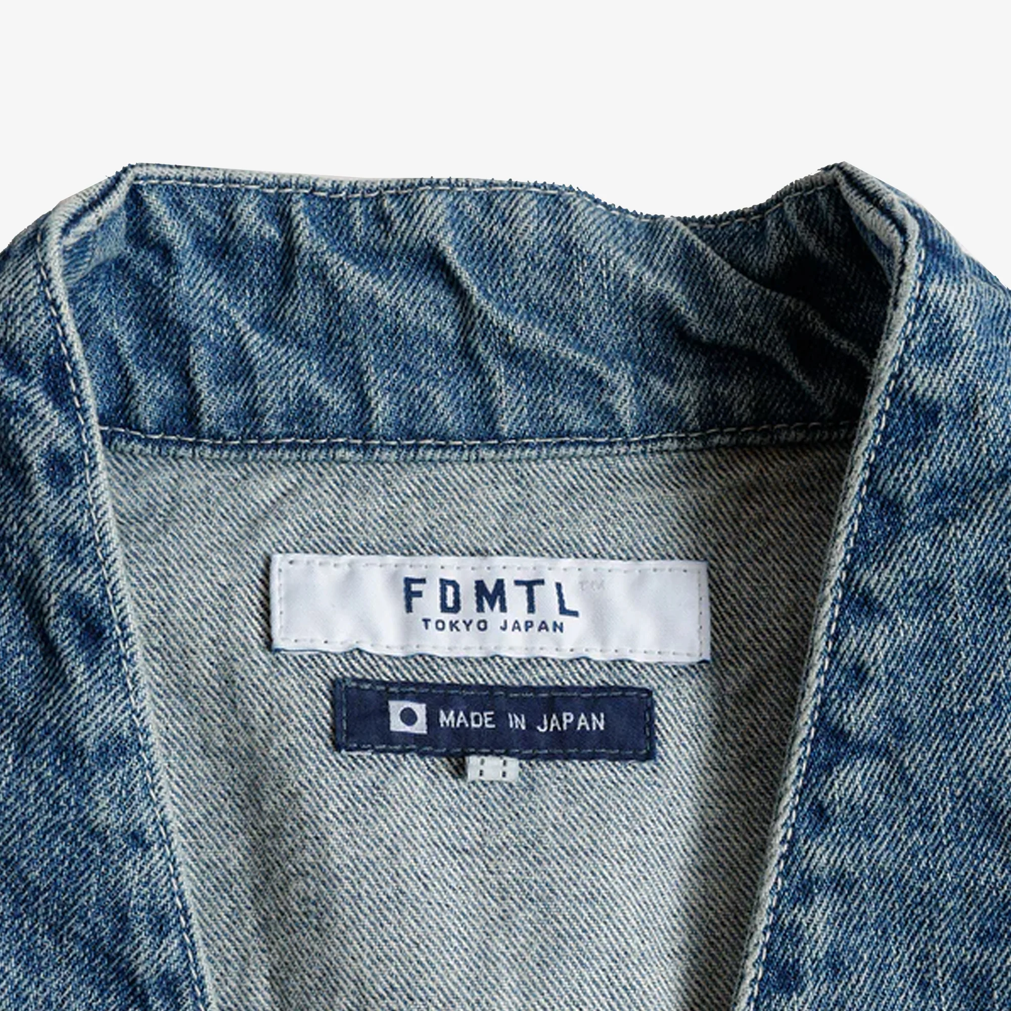 FDMTL | DENIM HAORI JACKET 4YR WASH { INDIGO - Image 3