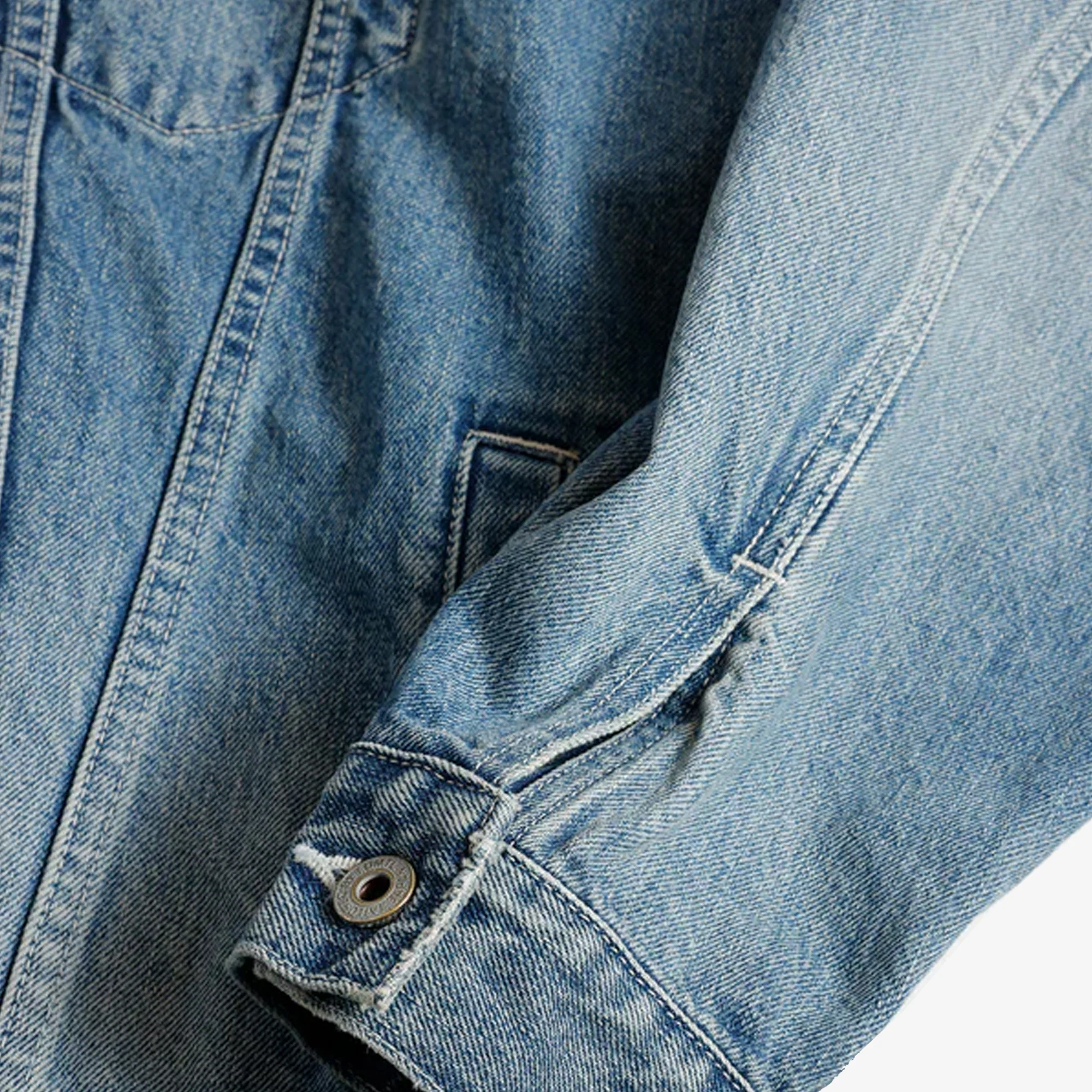 FDMTL | DENIM HAORI JACKET 4YR WASH { INDIGO - Image 5