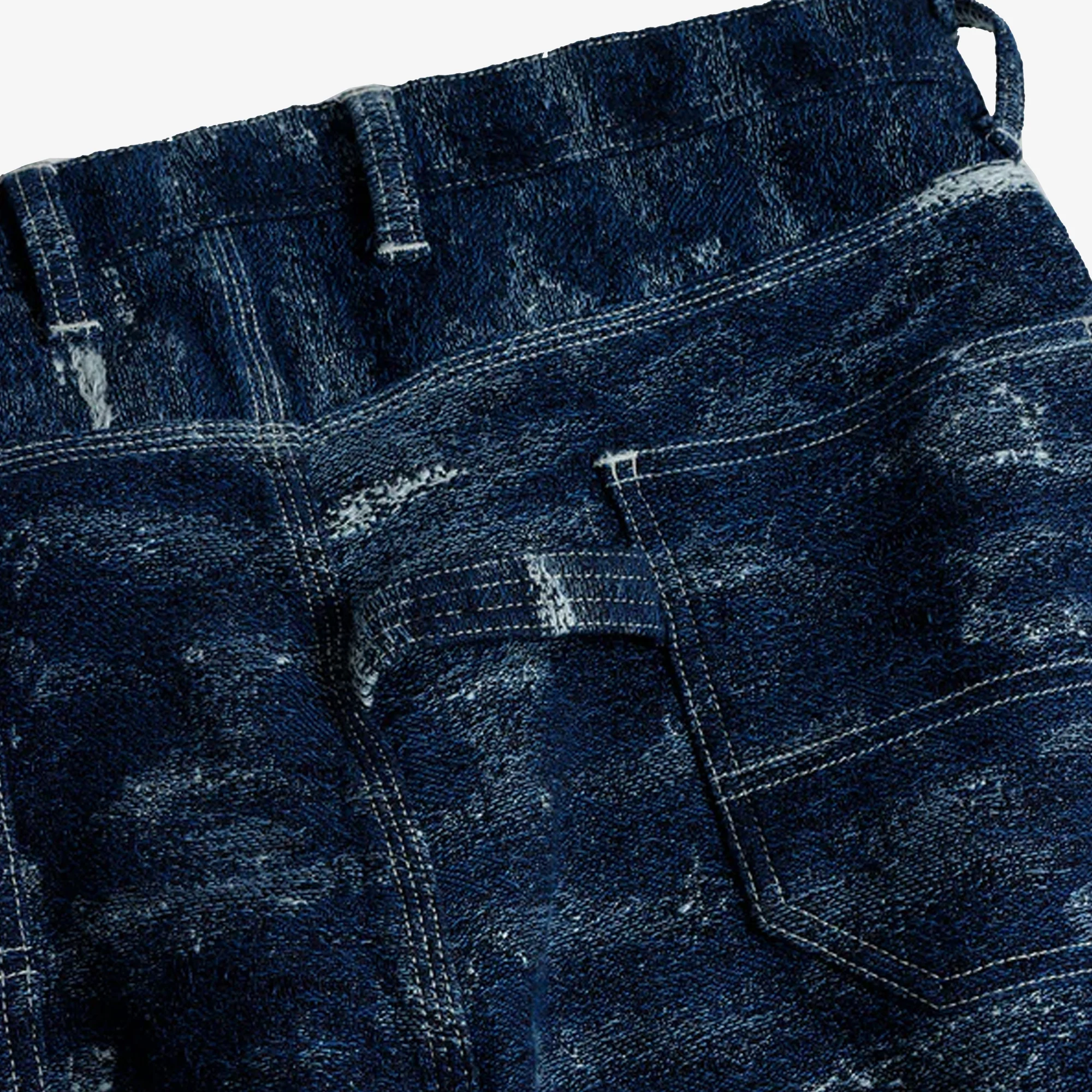 FDMTL | JACQUARD PAINTER PANTS RINSE { INDIGO - Image 4