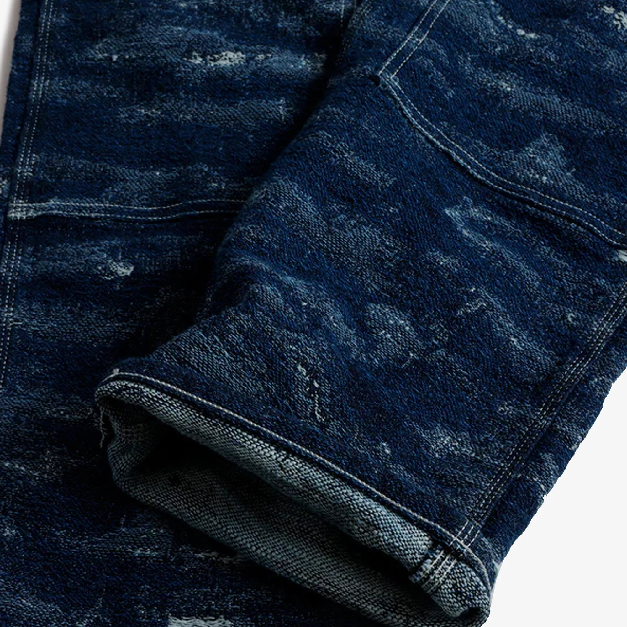 FDMTL | JACQUARD PAINTER PANTS RINSE { INDIGO - Image 5