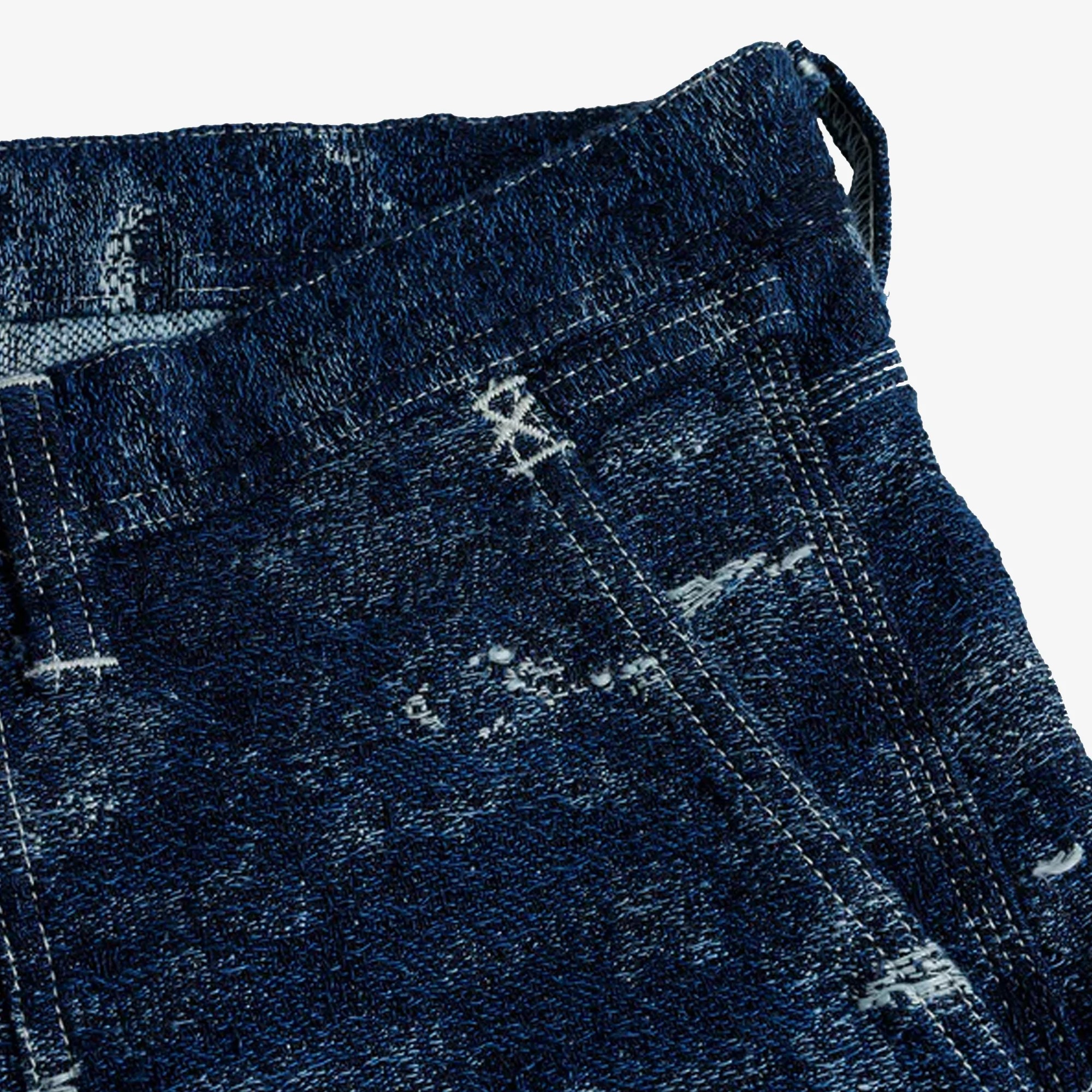 FDMTL | JACQUARD PAINTER PANTS RINSE { INDIGO - Image 7