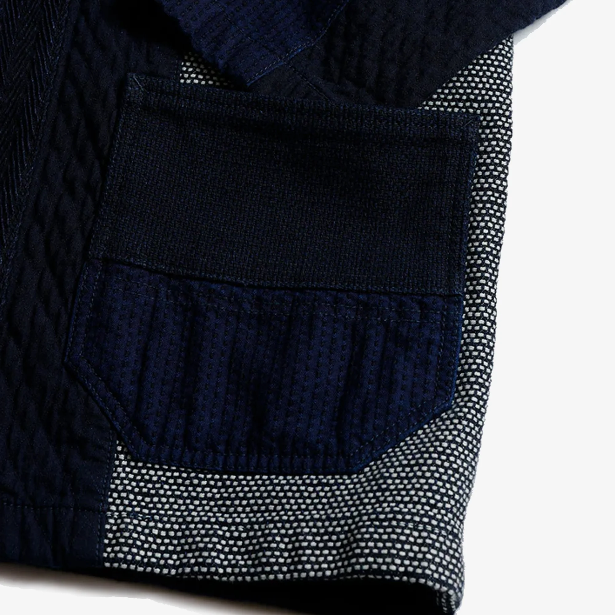 FDMTL | PATCHWORK HAORI JACKET RINSE { INDIGO - Image 5