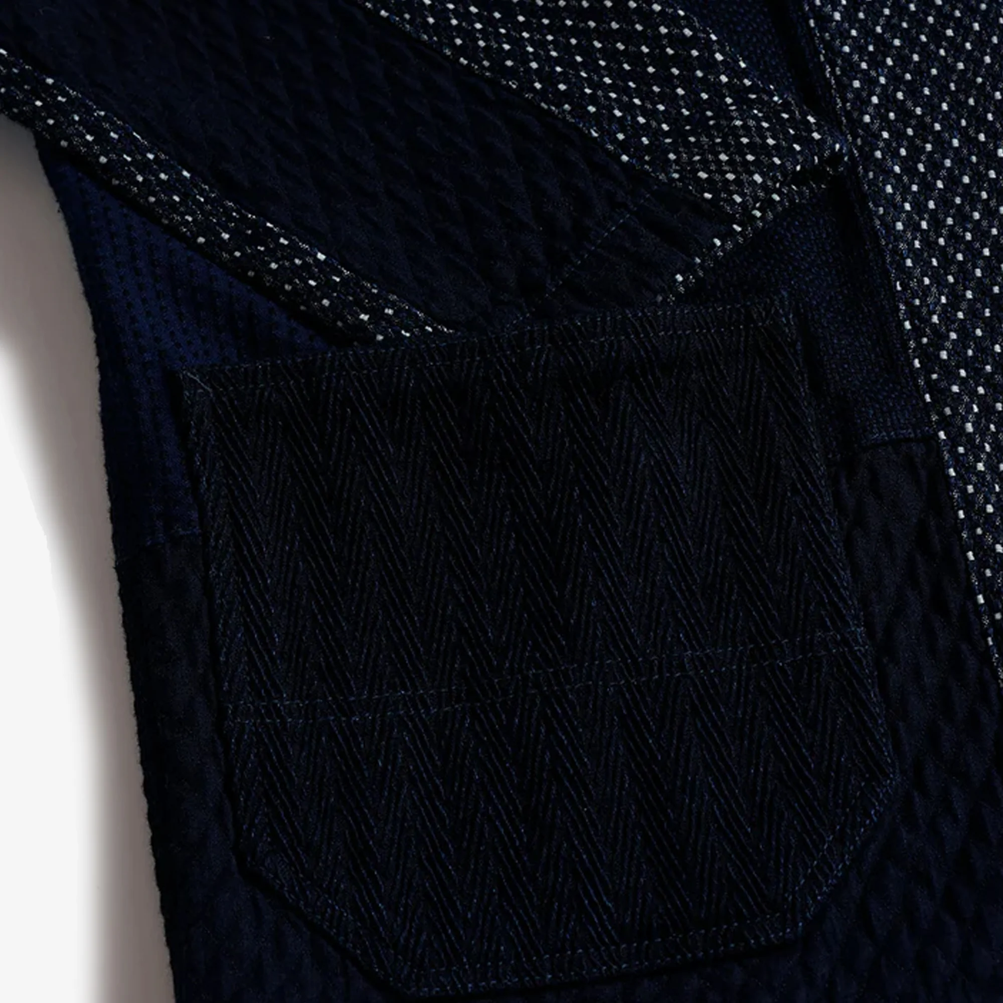 FDMTL | PATCHWORK HAORI JACKET RINSE { INDIGO - Image 6