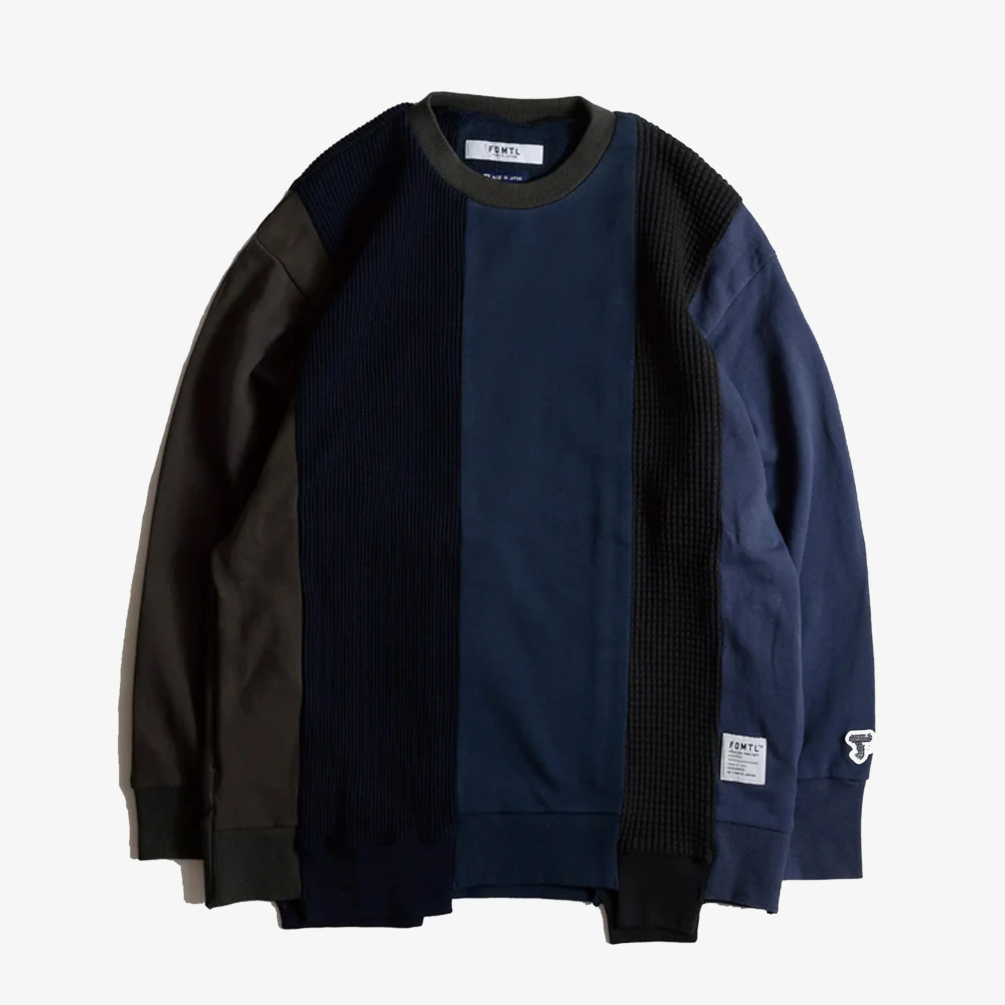 FDMTL | PATCHWORK SWEATSHIRT { NAVY