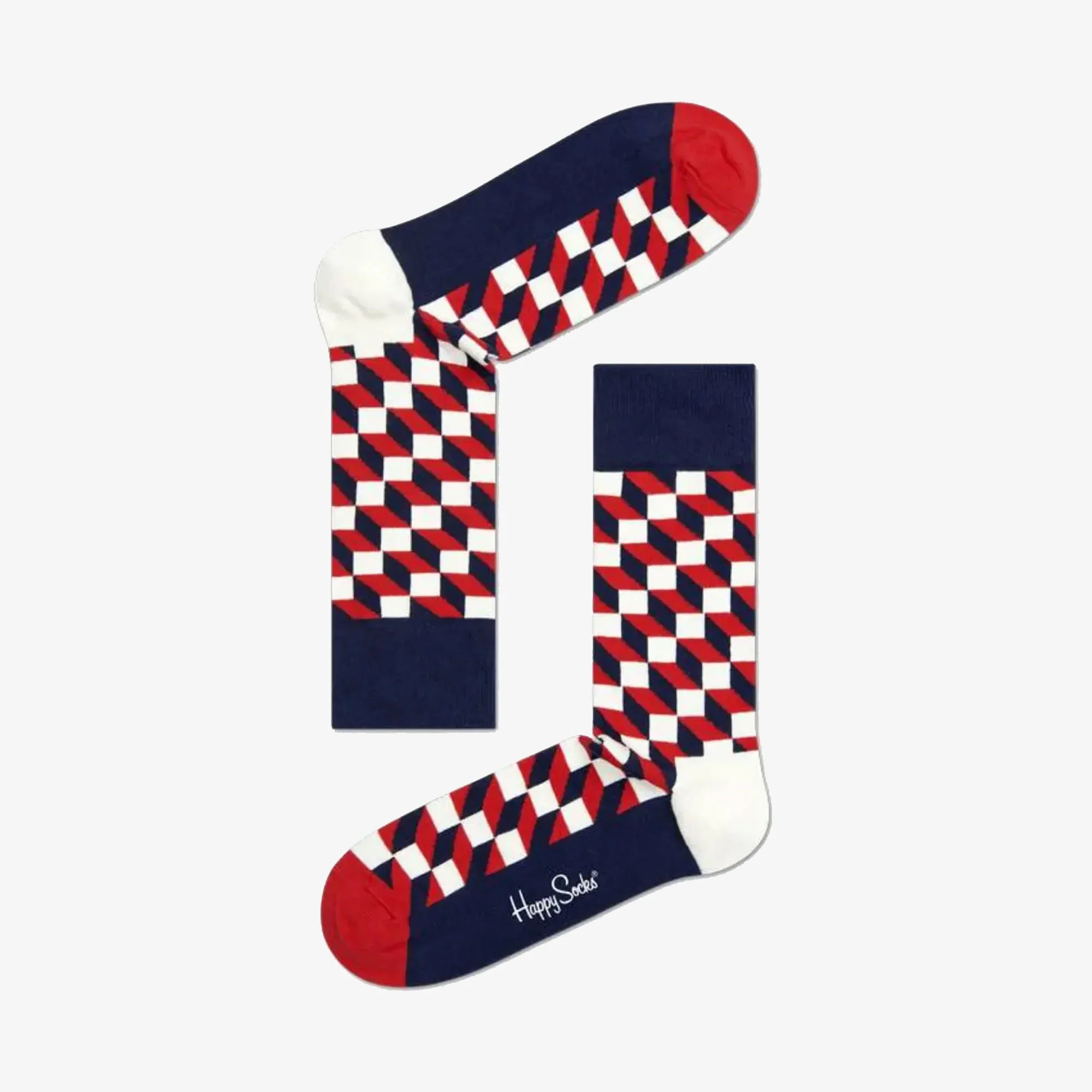 Happy Socks | FILLED OPTIC SOCK  { NAVY
