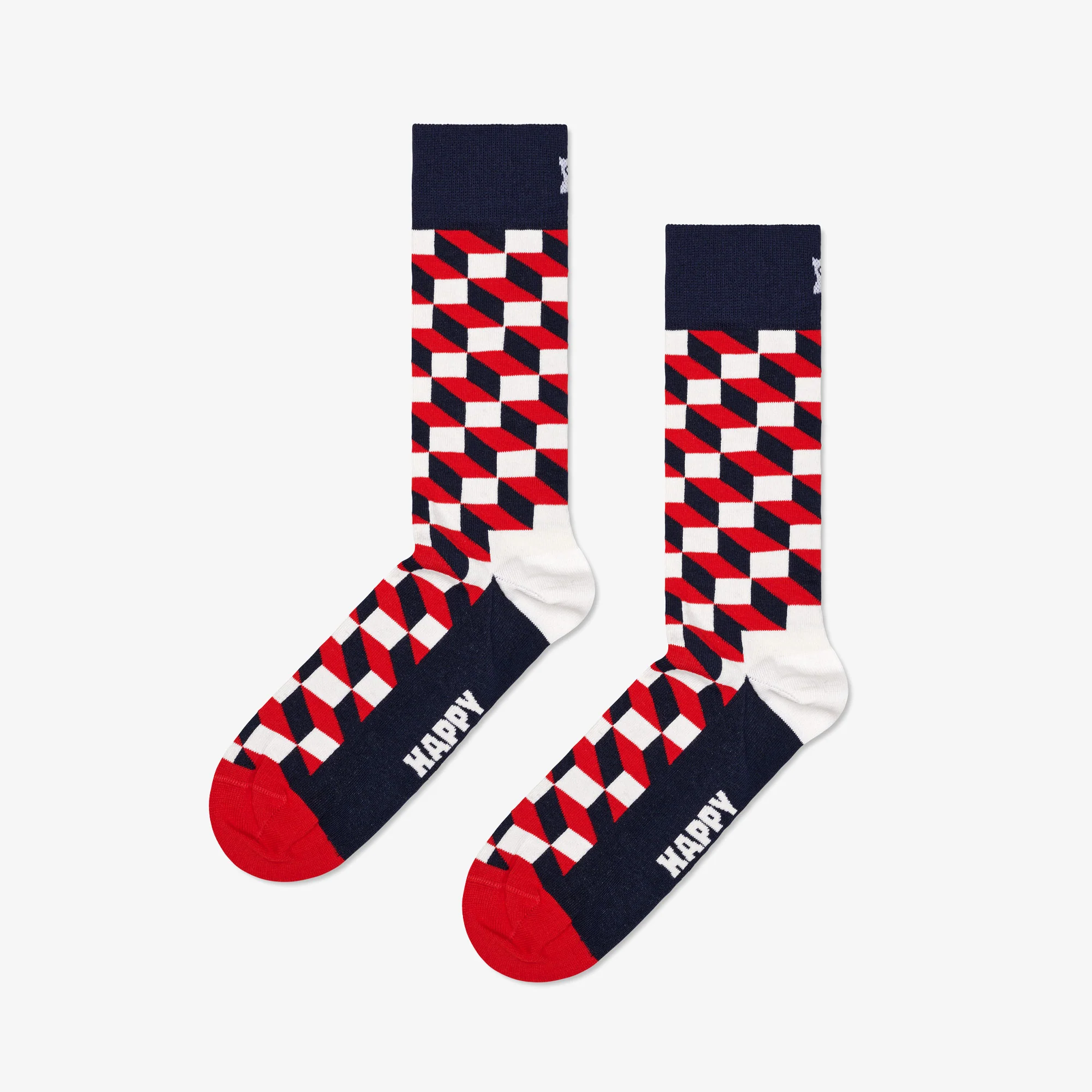 Happy Socks | FILLED OPTIC SOCK  { NAVY - Image 2