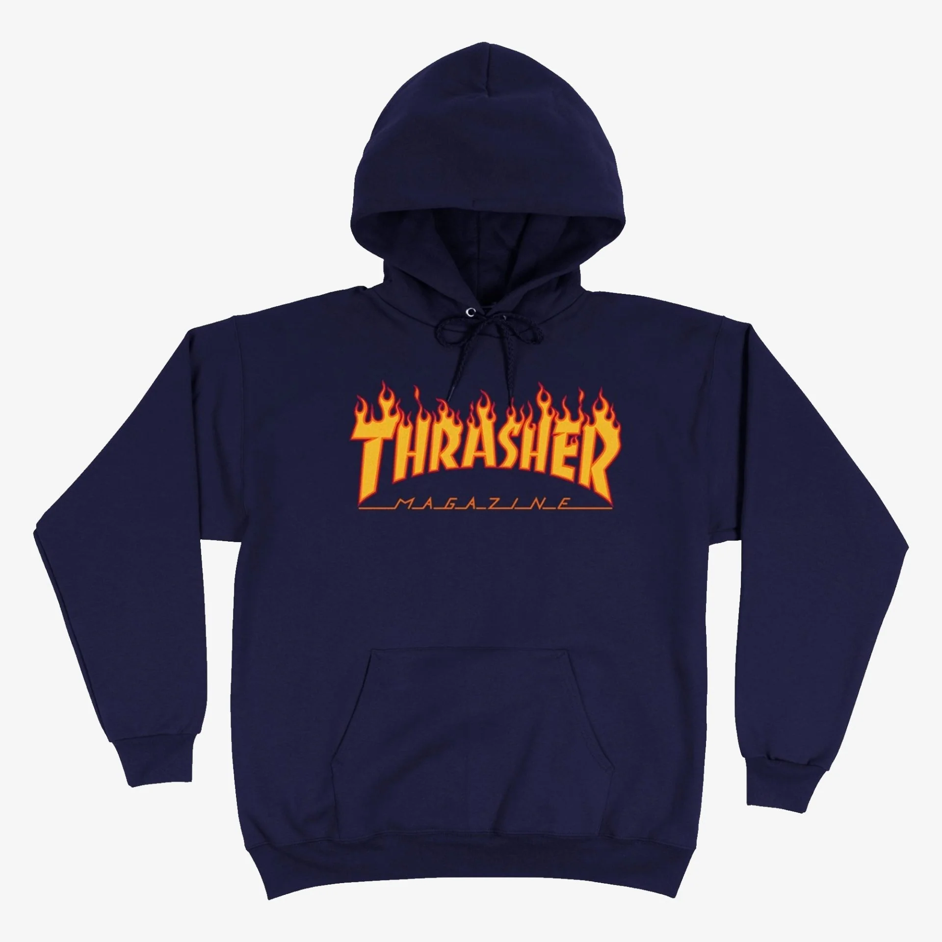 Thrasher | FLAME HOODIE { NAVY