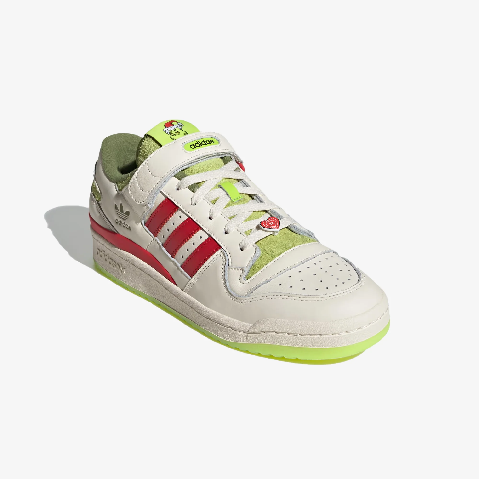 Adidas Originals | FORUM LOW X THE GRINCH { CREAM WHITE/COLLEGIATE RED/SOLAR SLIME - Image 2
