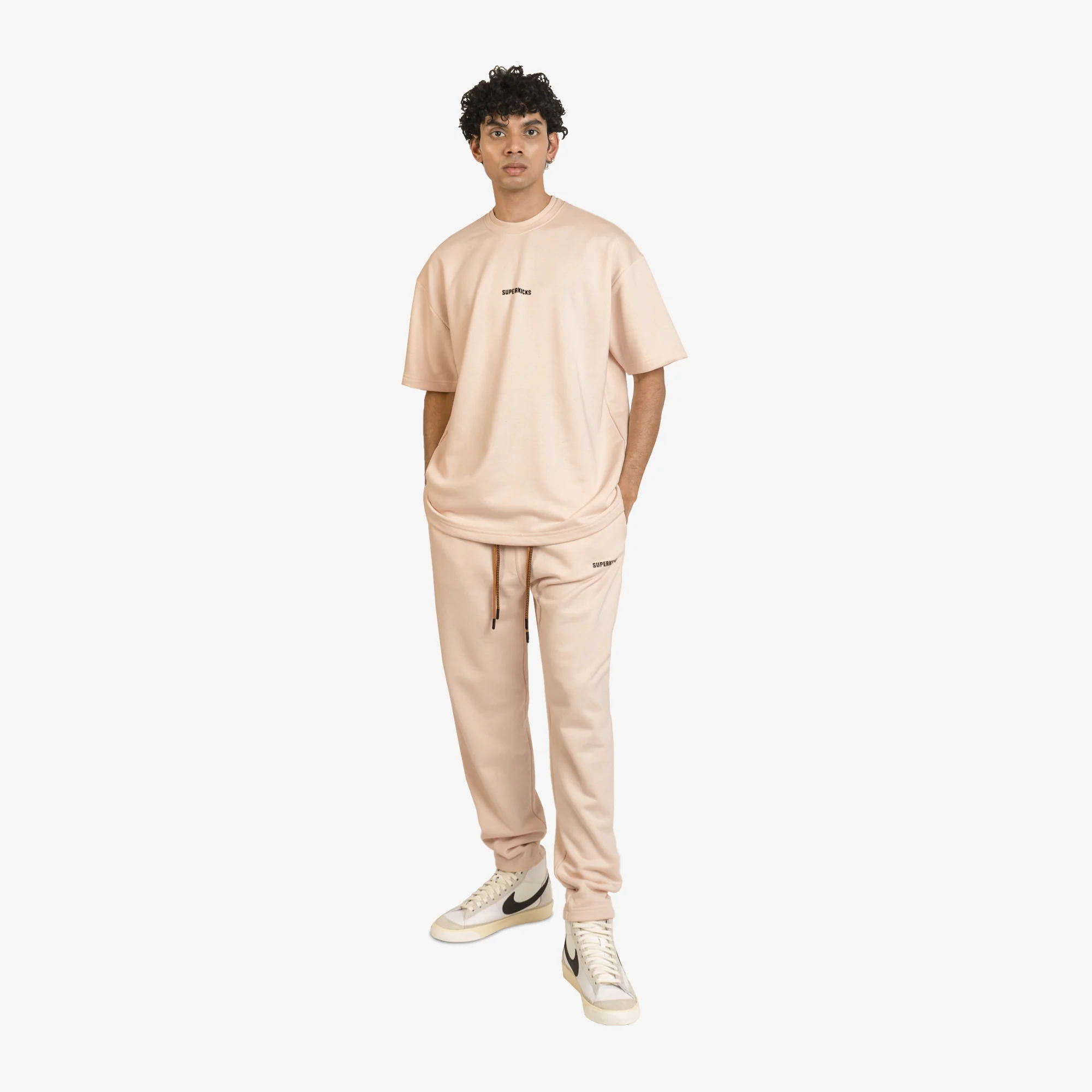 Superkicks | FRENCH TERRY T-SHIRT { PEACH - Image 5