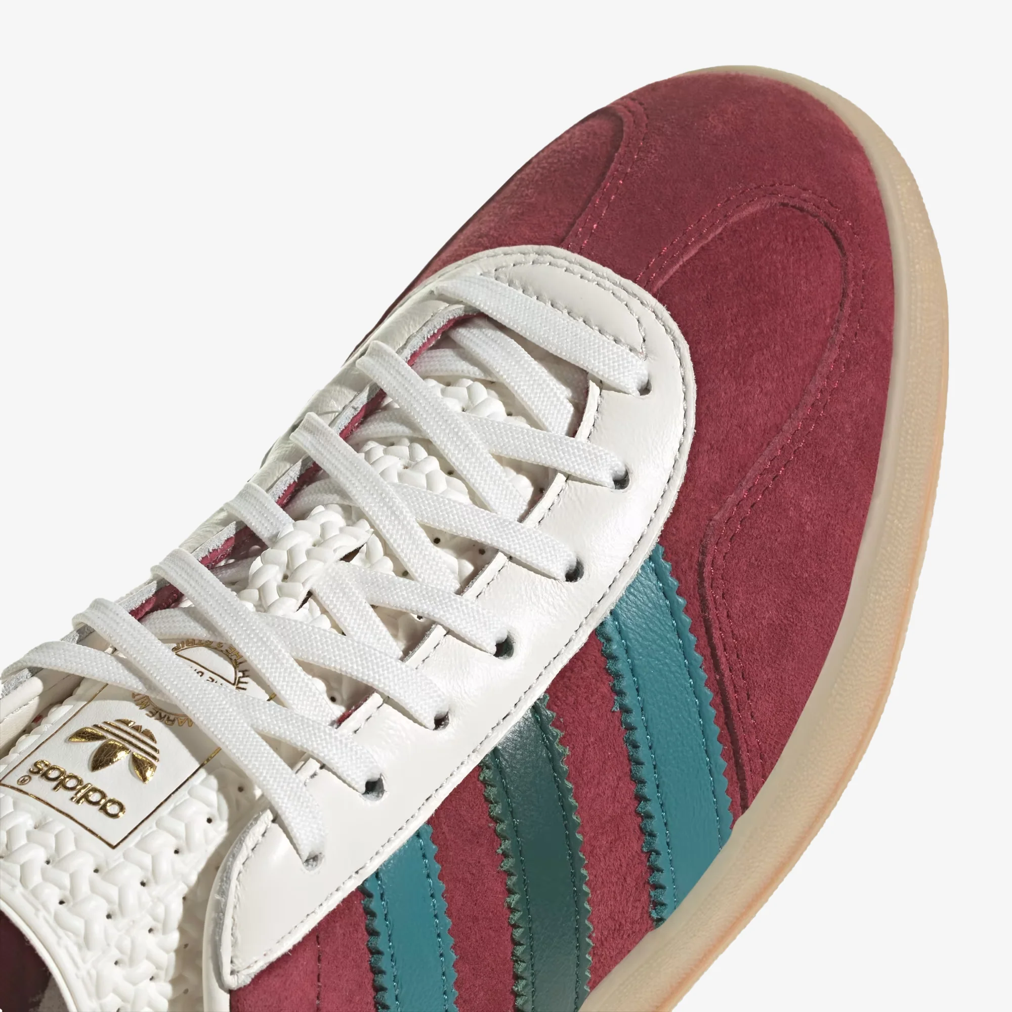 Adidas Originals | GAZELLE INDOOR { BURGUNDY/GREEN - Image 4
