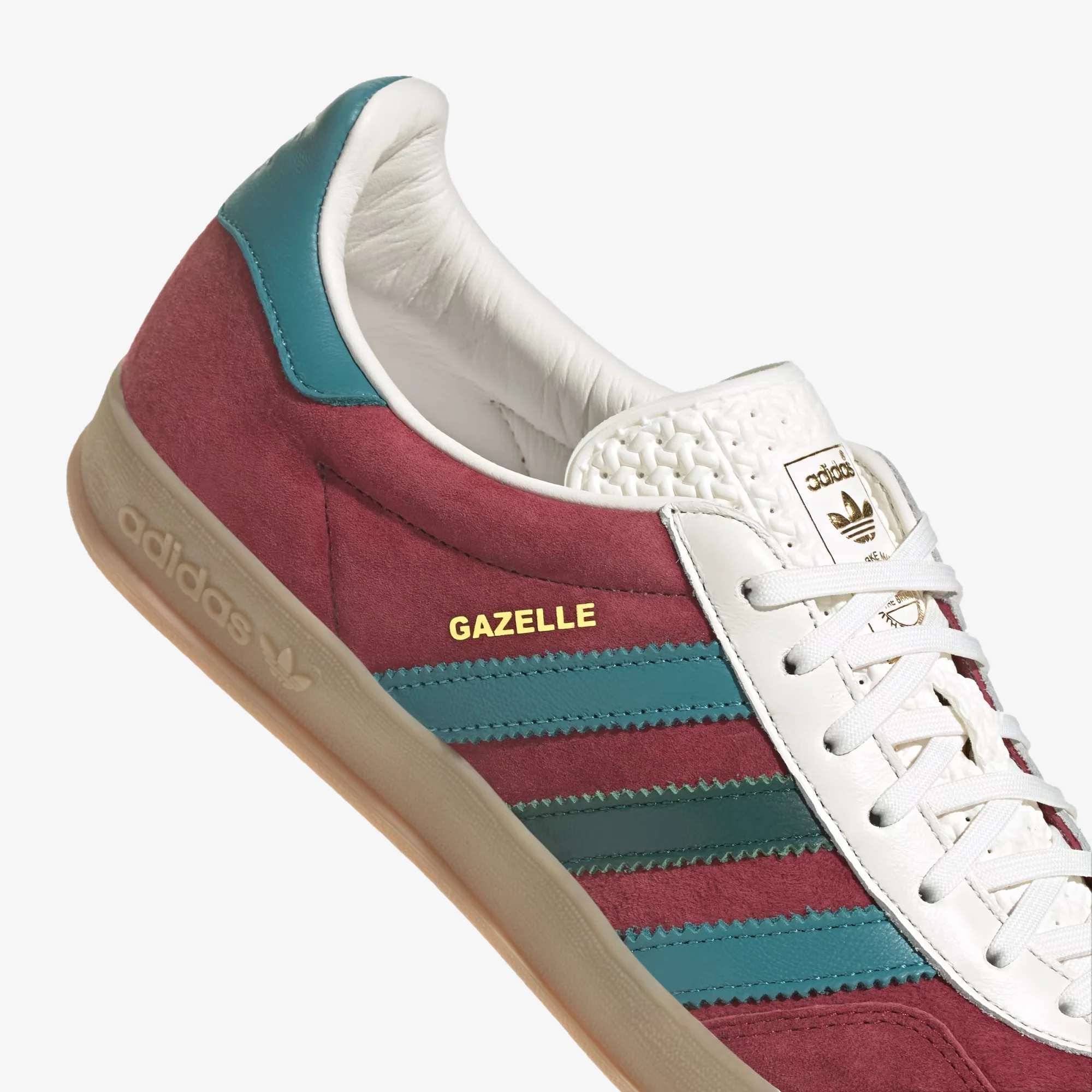 Adidas Originals | GAZELLE INDOOR { BURGUNDY/GREEN - Image 5