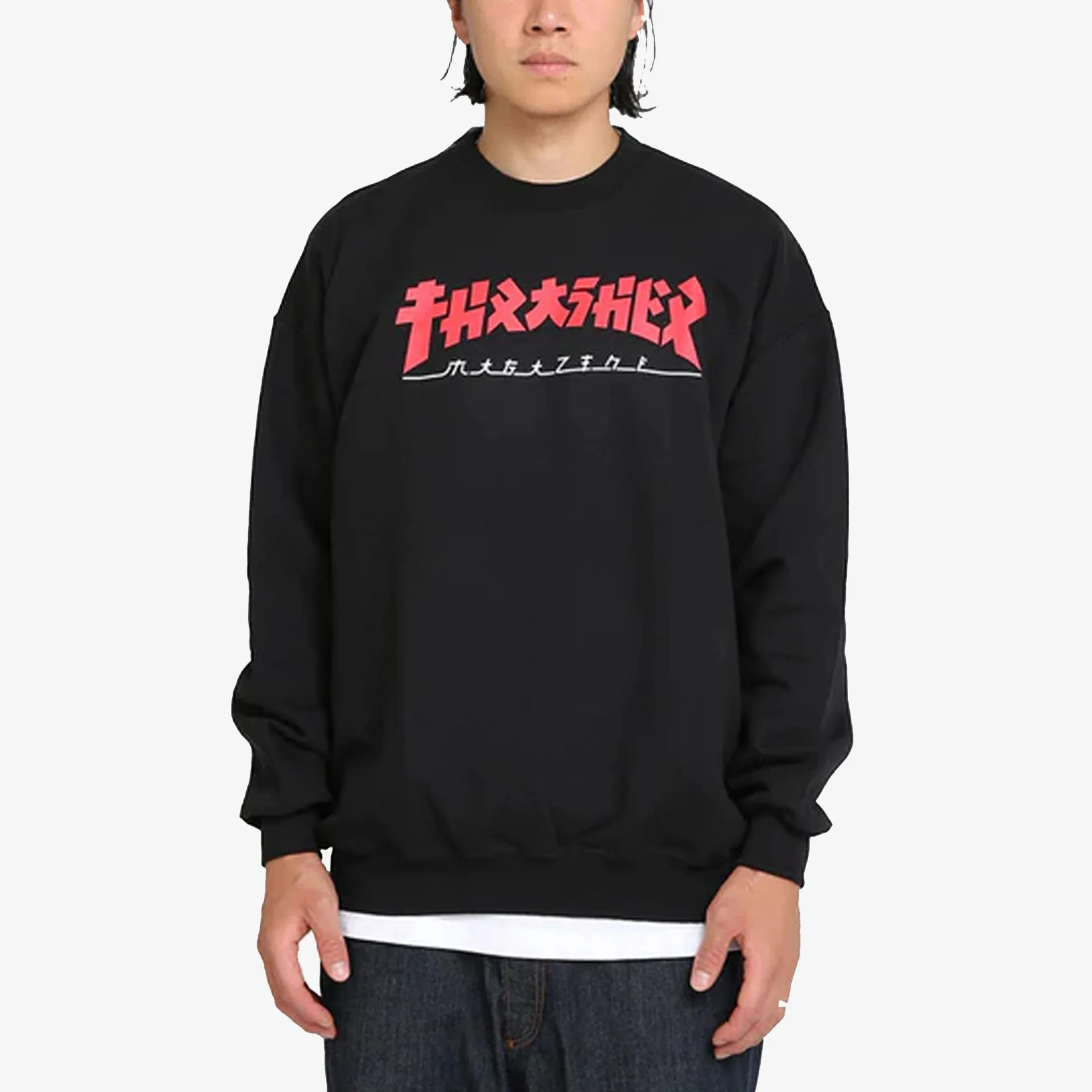 Thrasher | GODZILLA CREWNECK { BLACK