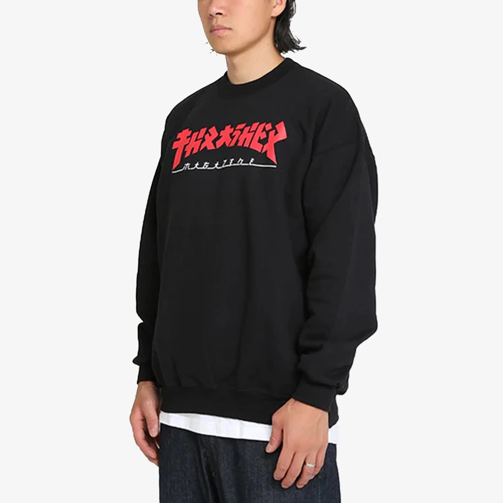 Thrasher | GODZILLA CREWNECK { BLACK - Image 2