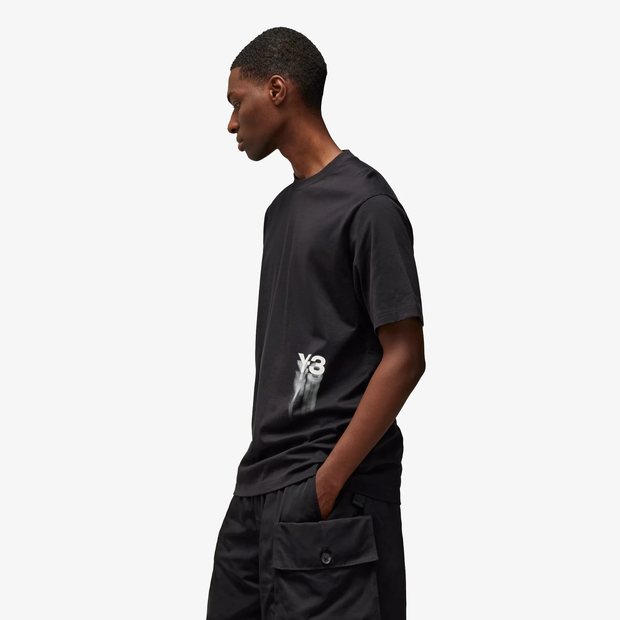 Y-3 | GRAPHIC SHORT SLEEVE TEE { BLACK - Image 3
