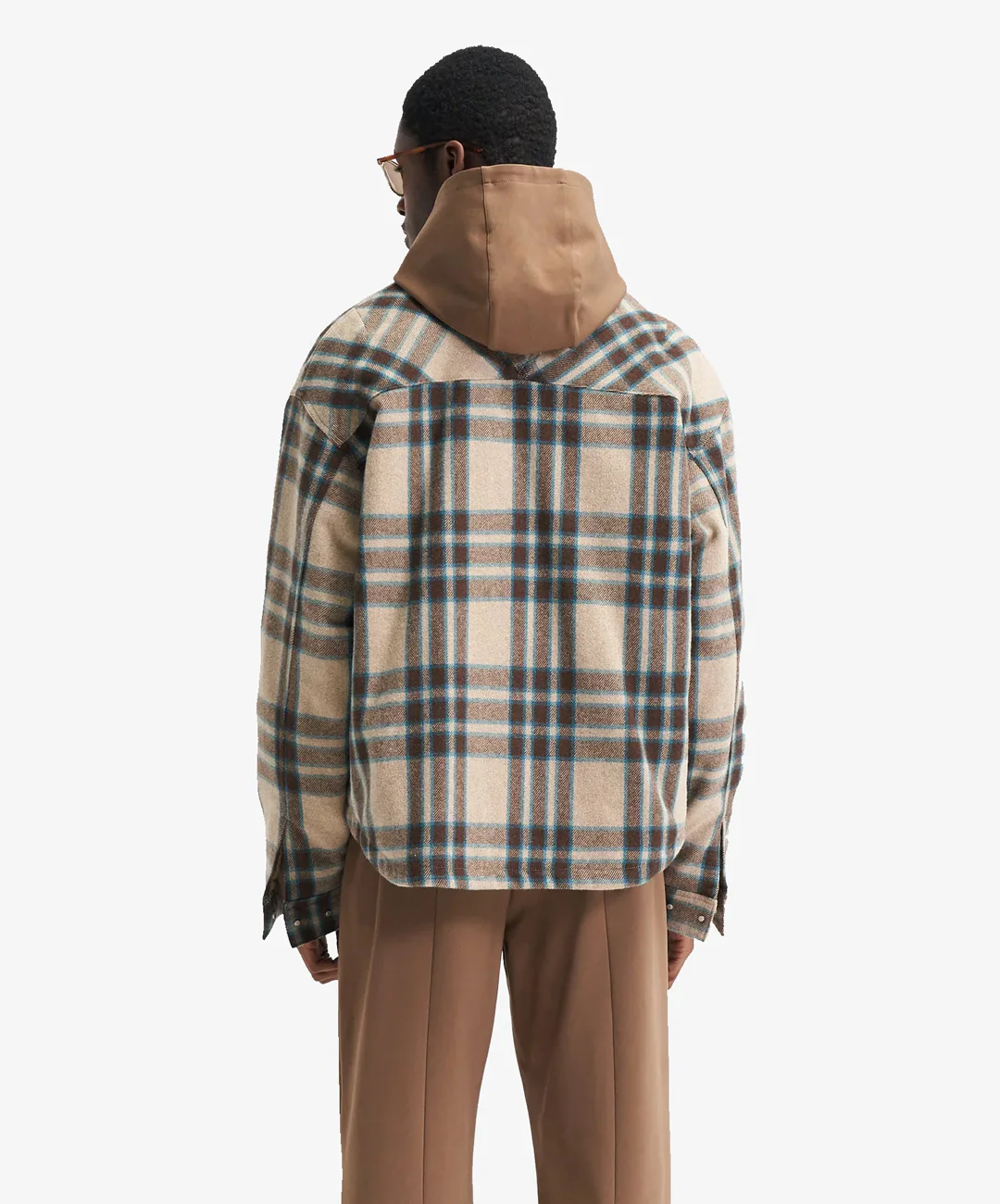 Represent | HEAVY ZIP OVERSHIRT  { BROWN CHECK - Image 2