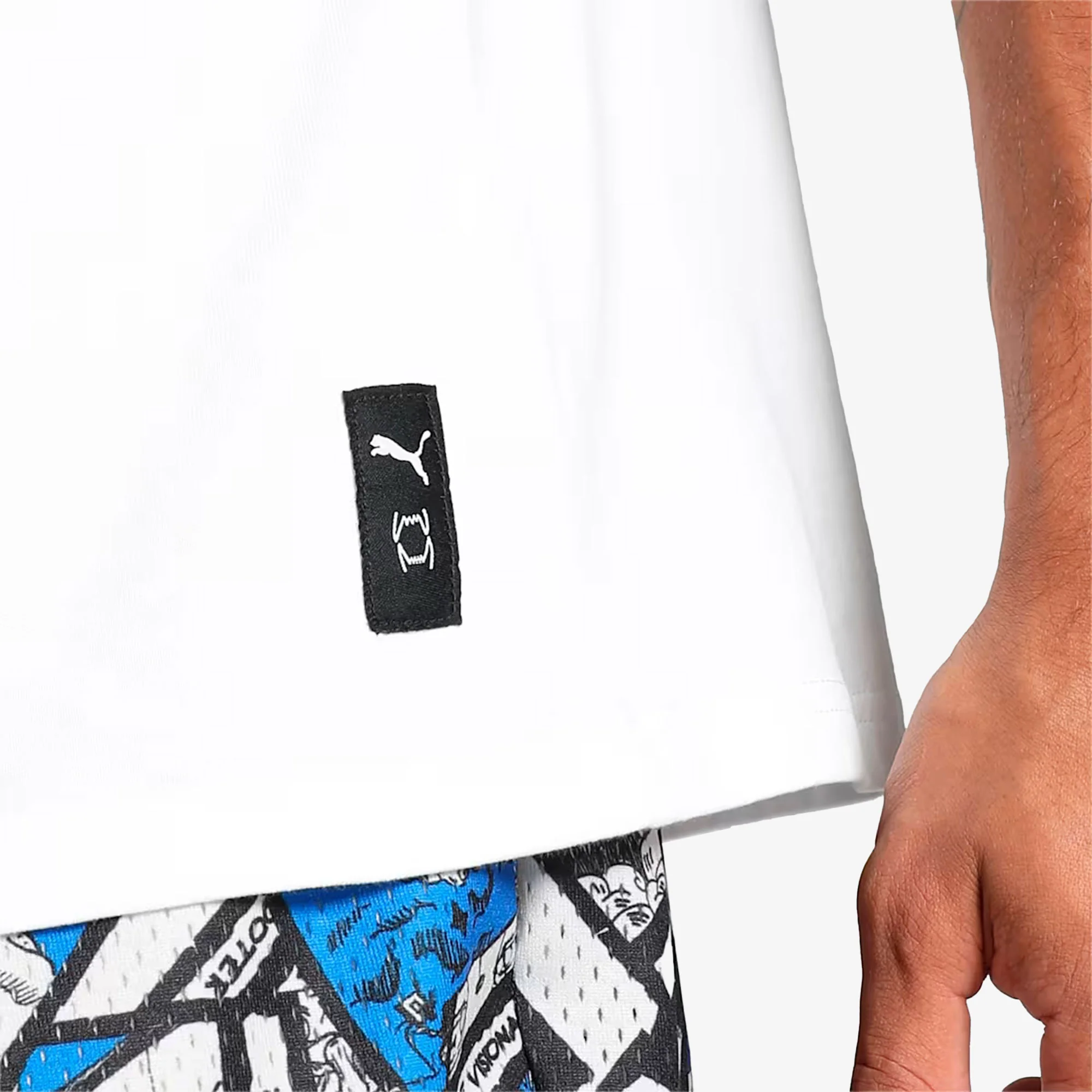 Puma | HOOPS DECK BASKETBALL T-SHIRT  { WHITE - Image 5