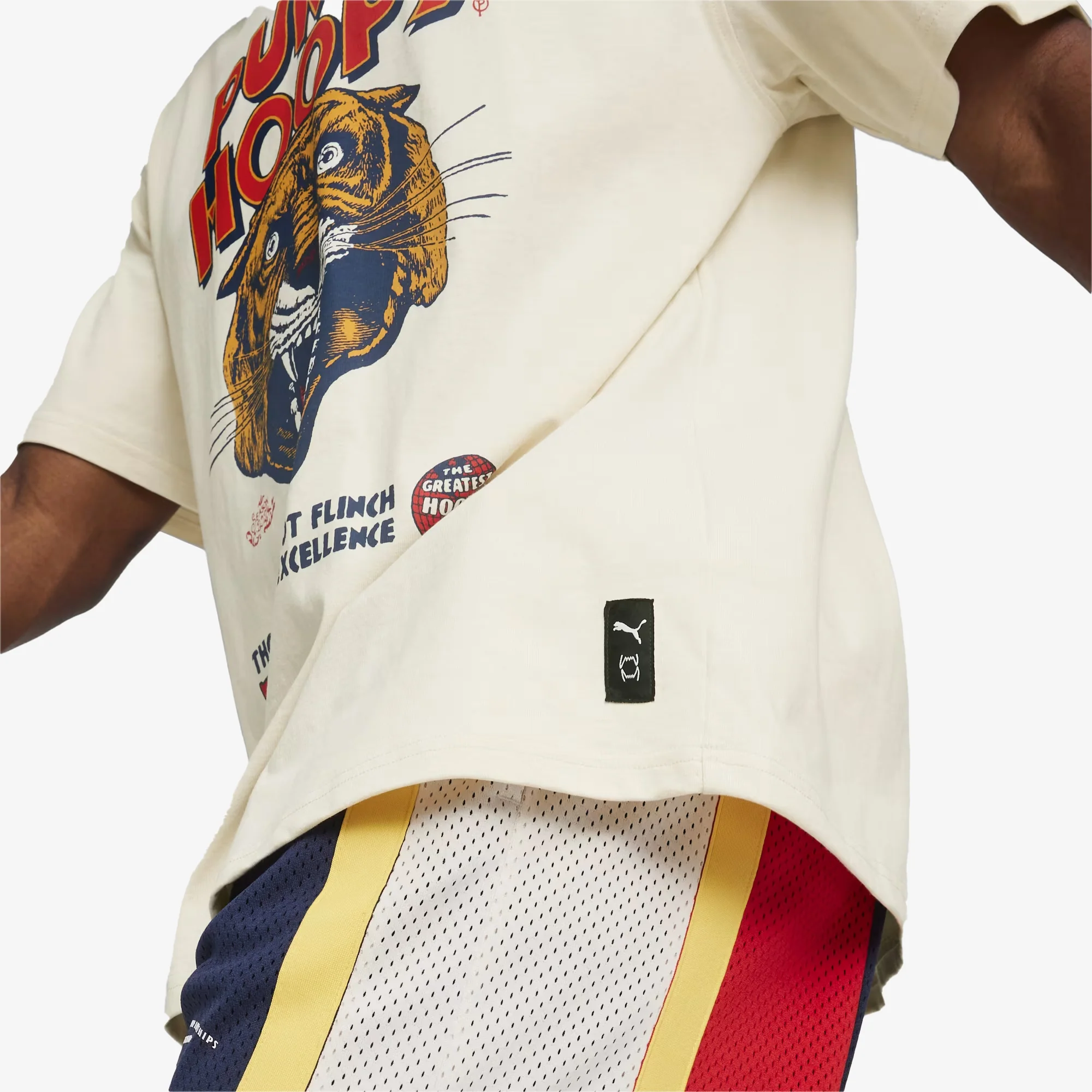 Puma | HOOPS SHOWTIME TEE  { ALPINE SNOW - Image 3