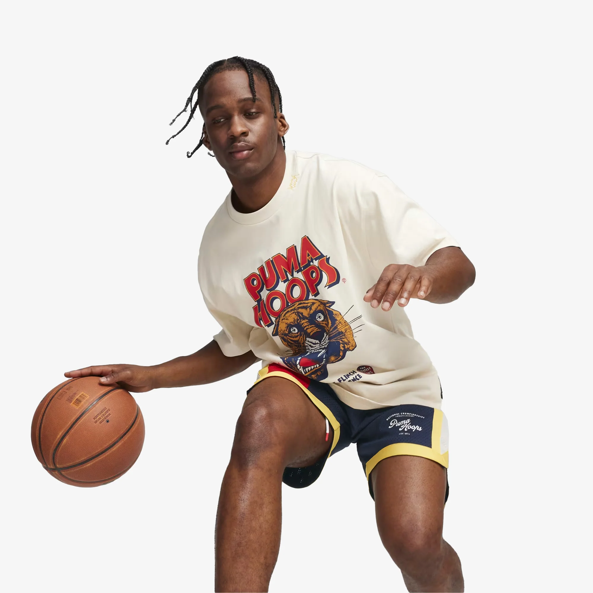 Puma | HOOPS SHOWTIME TEE  { ALPINE SNOW - Image 4