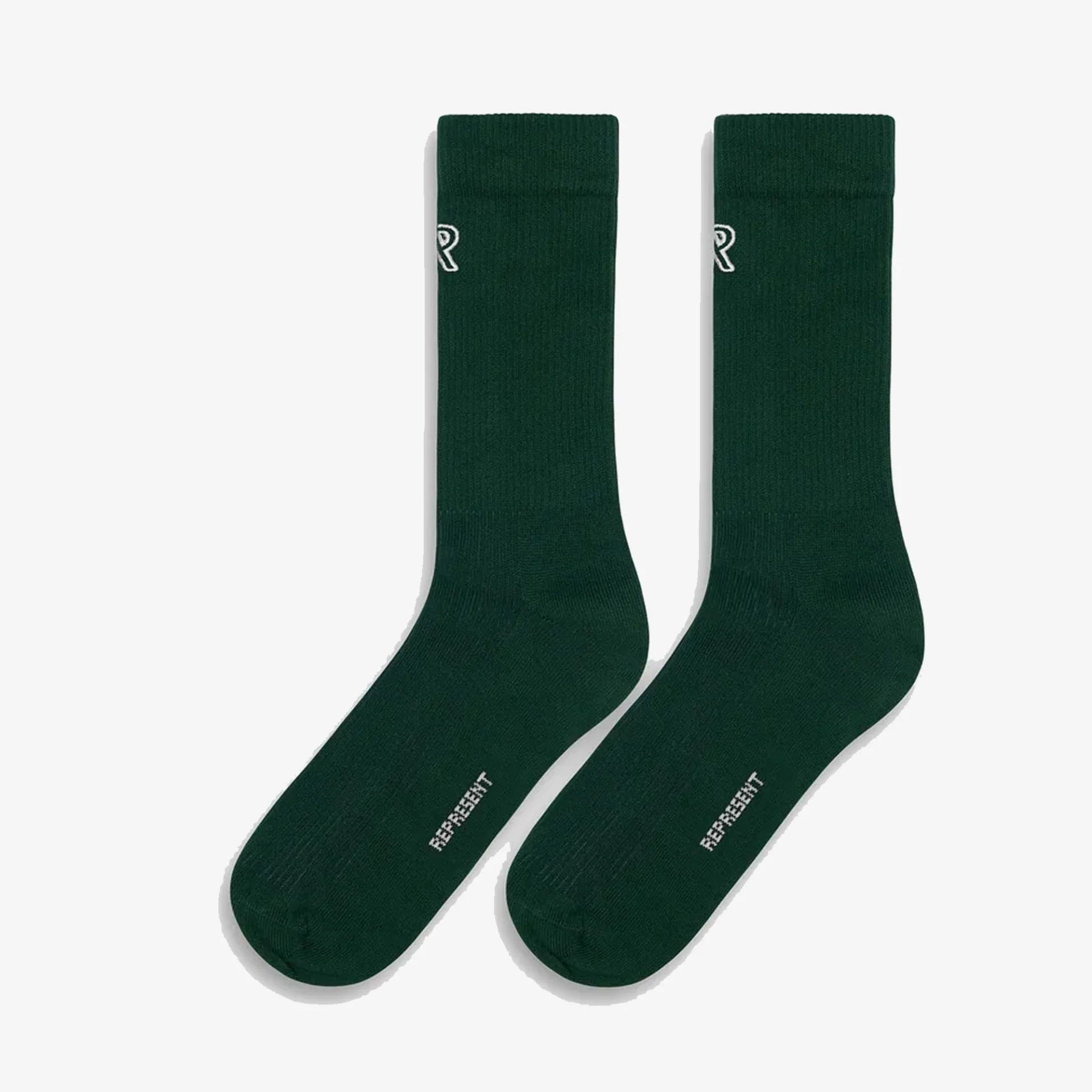 Represent | INITIAL EMBROIDERED SOCKS { RACING GREEN