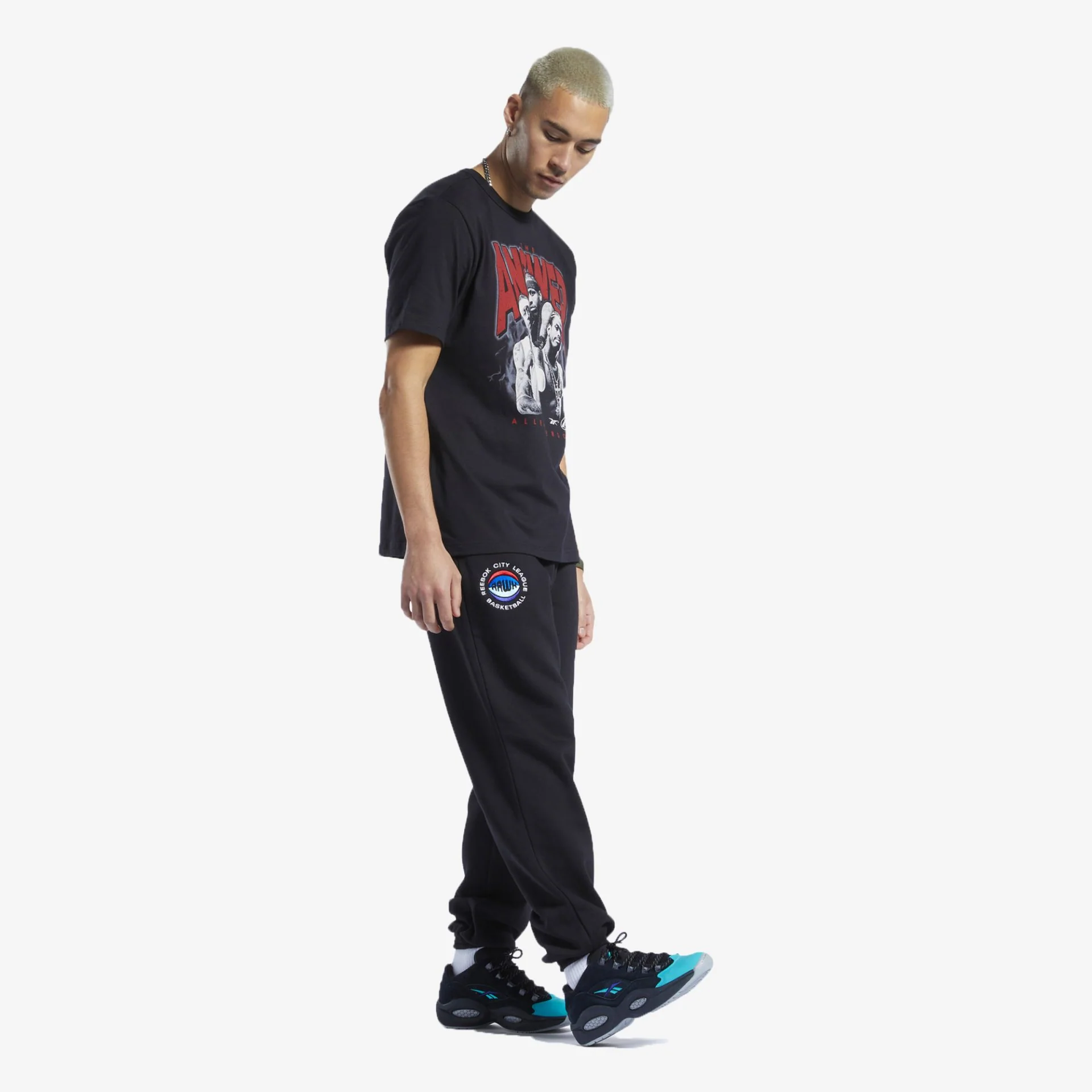 Reebok | IVERSON TRIO SHORT SLEEVE T-SHIRT { BLACK - Image 2