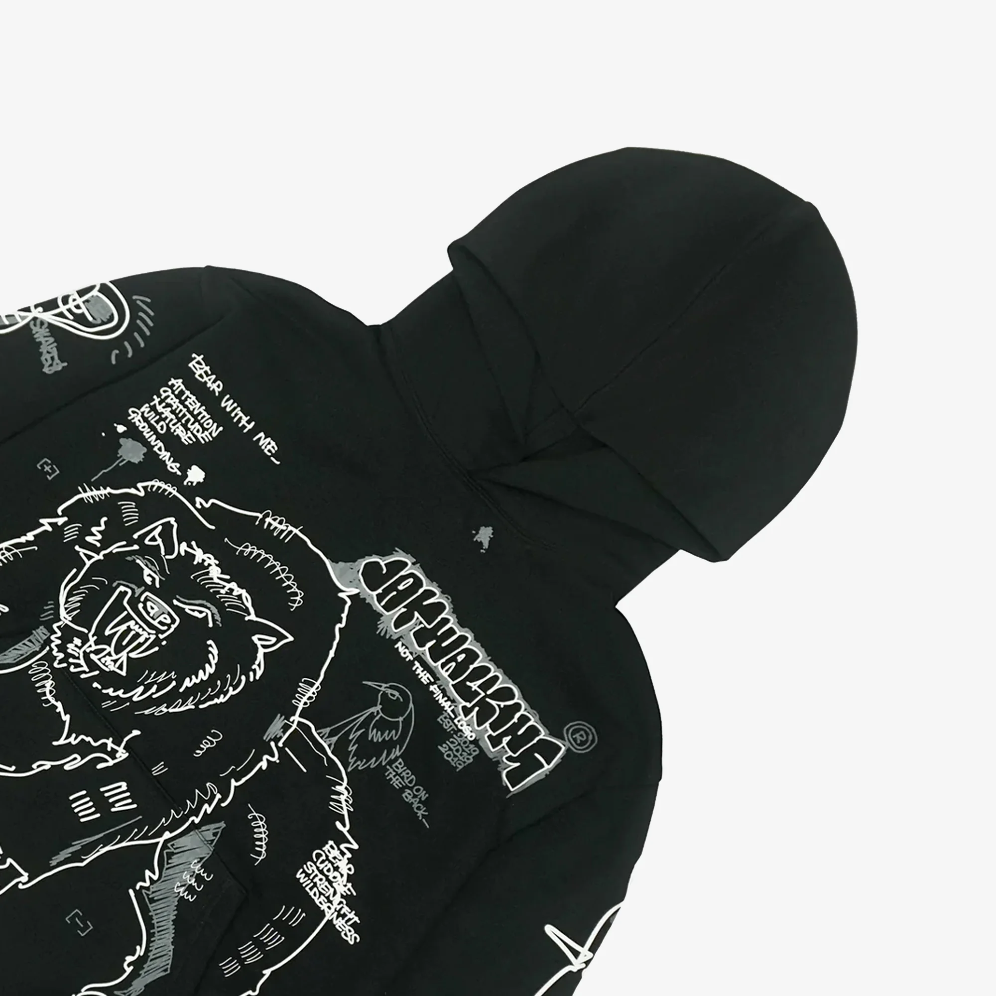 JAYWALKING | BEAR WITH ME HOODIE { BLACK - Image 4