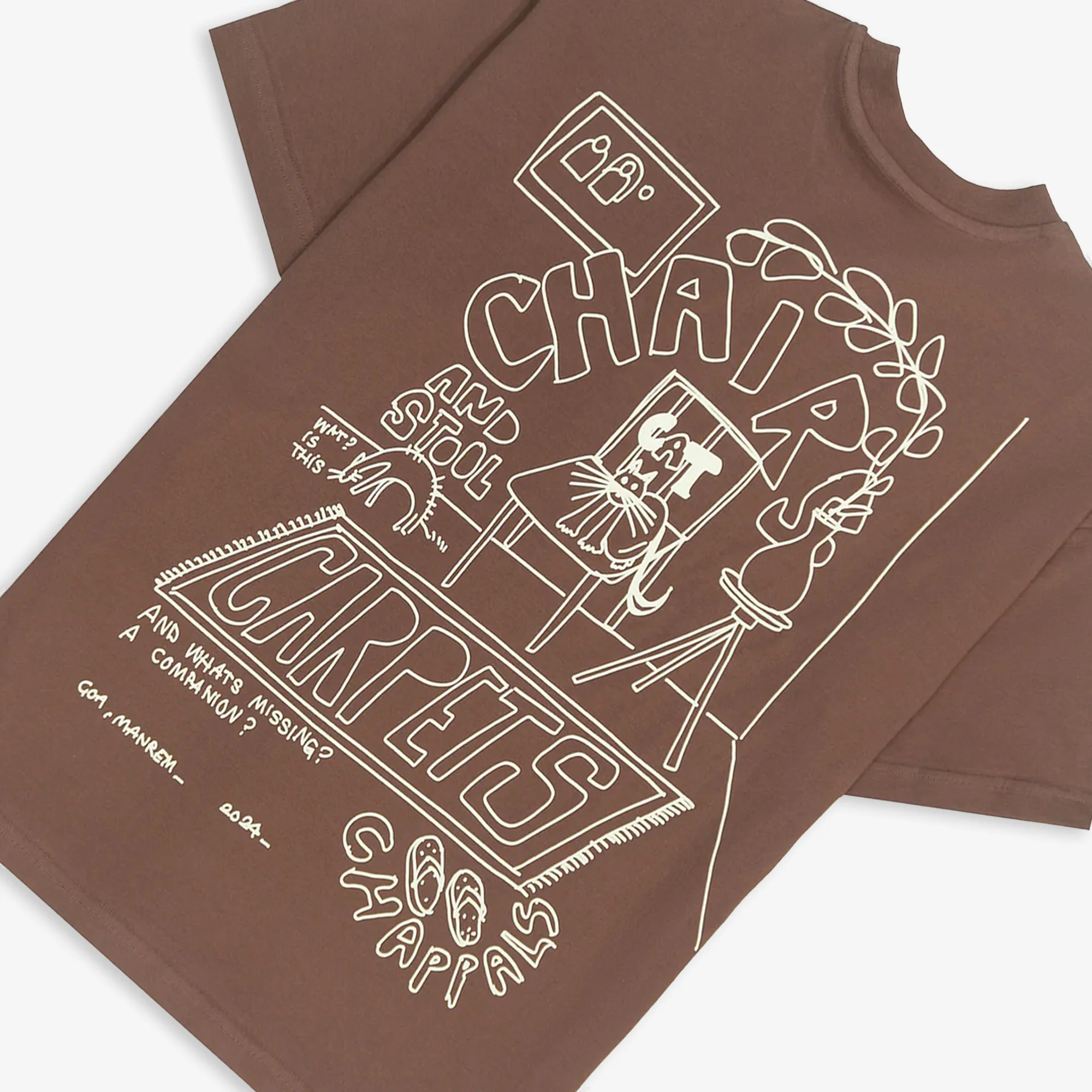 JAYWALKING | CAT T-SHIRT { BROWN - Image 4