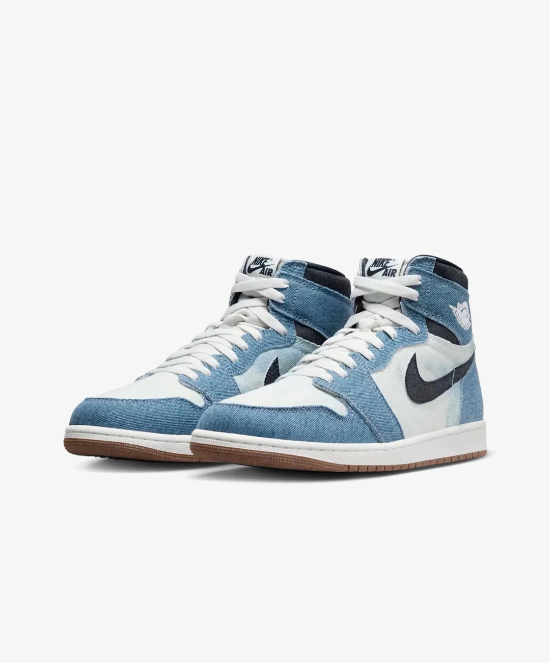 JORDAN | AIR JORDAN 1 HIGH OG DENIM { SUMMIT WHITE/OBSIDIAN SUMMIT WHITE/GUM MEDIUM BROWN - Image 2