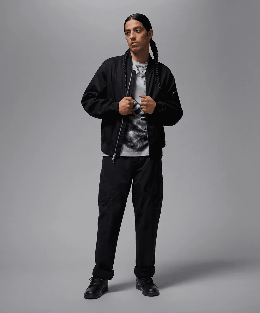JORDAN | AIR JORDAN 1 LOW { BLACK/BLACK-BLACK - Image 8