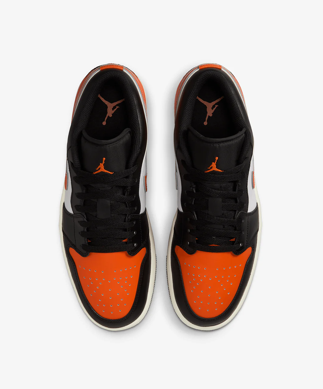 JORDAN | AIR JORDAN 1 LOW { BLACK/STARFISH-WHITE-SAIL - Image 2