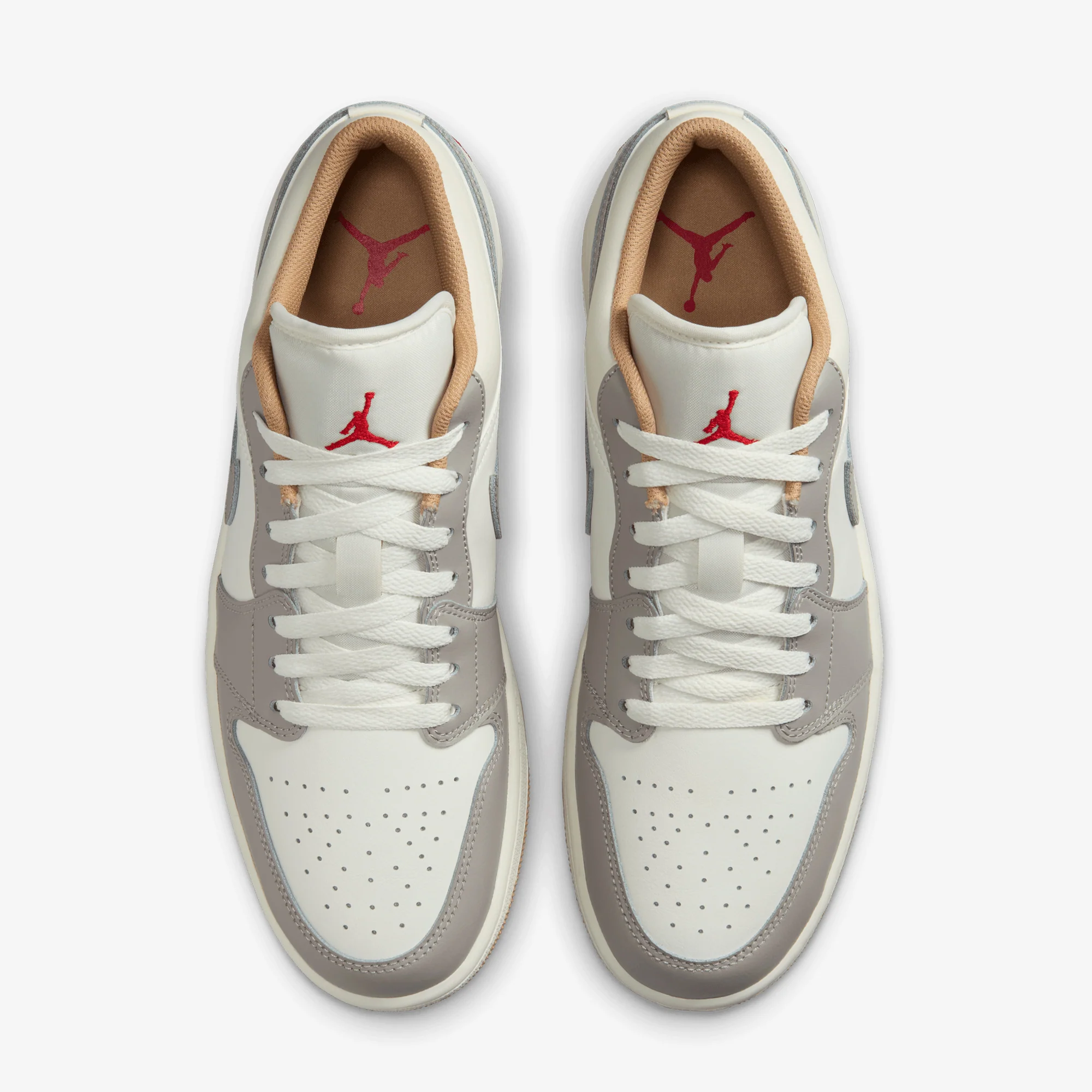 JORDAN | AIR JORDAN 1 LOW { SAIL/FIRE RED-COLLEGE GREY-HEMP - Image 2