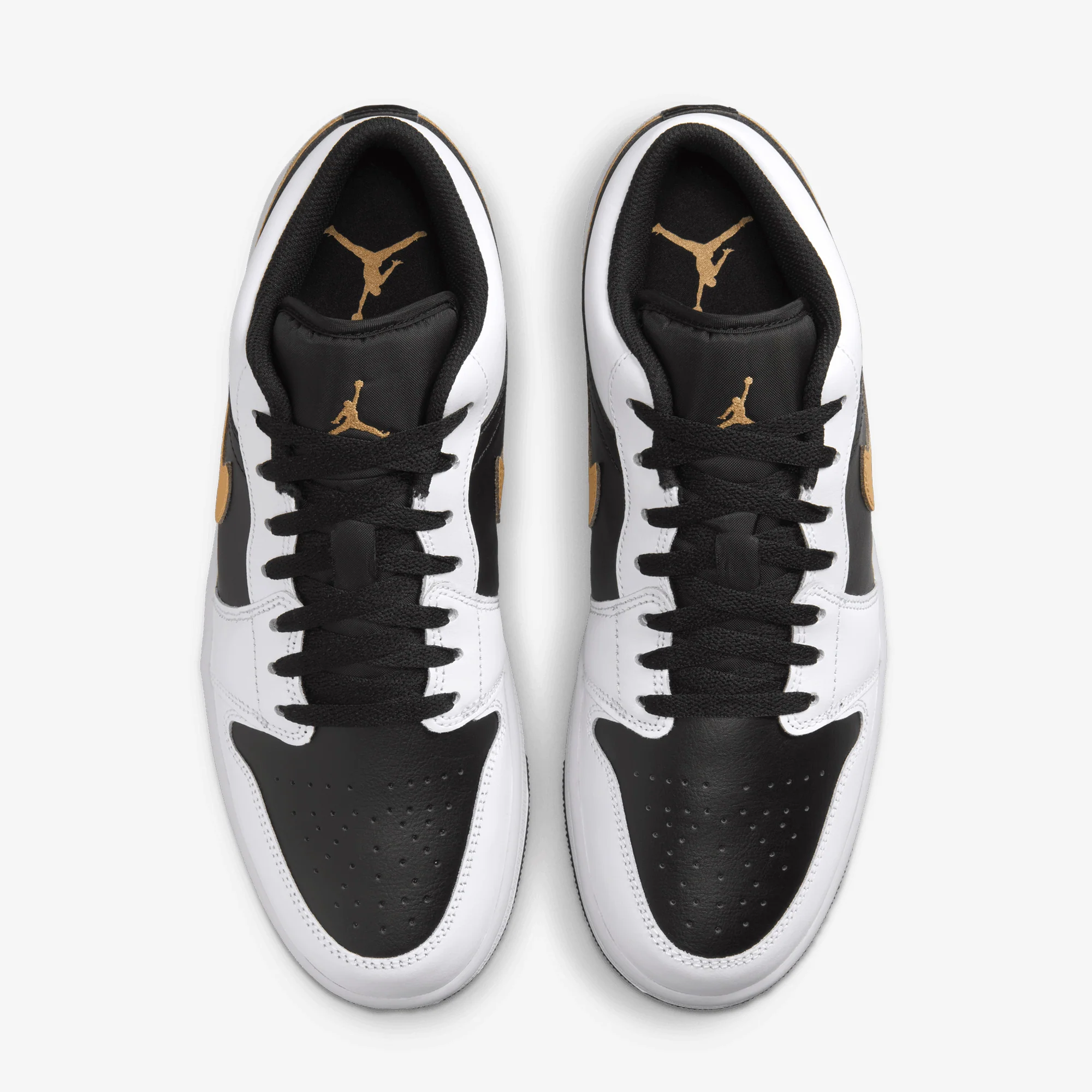 JORDAN | AIR JORDAN 1 LOW { WHITE/METALLIC GOLD-BLACK - Image 2