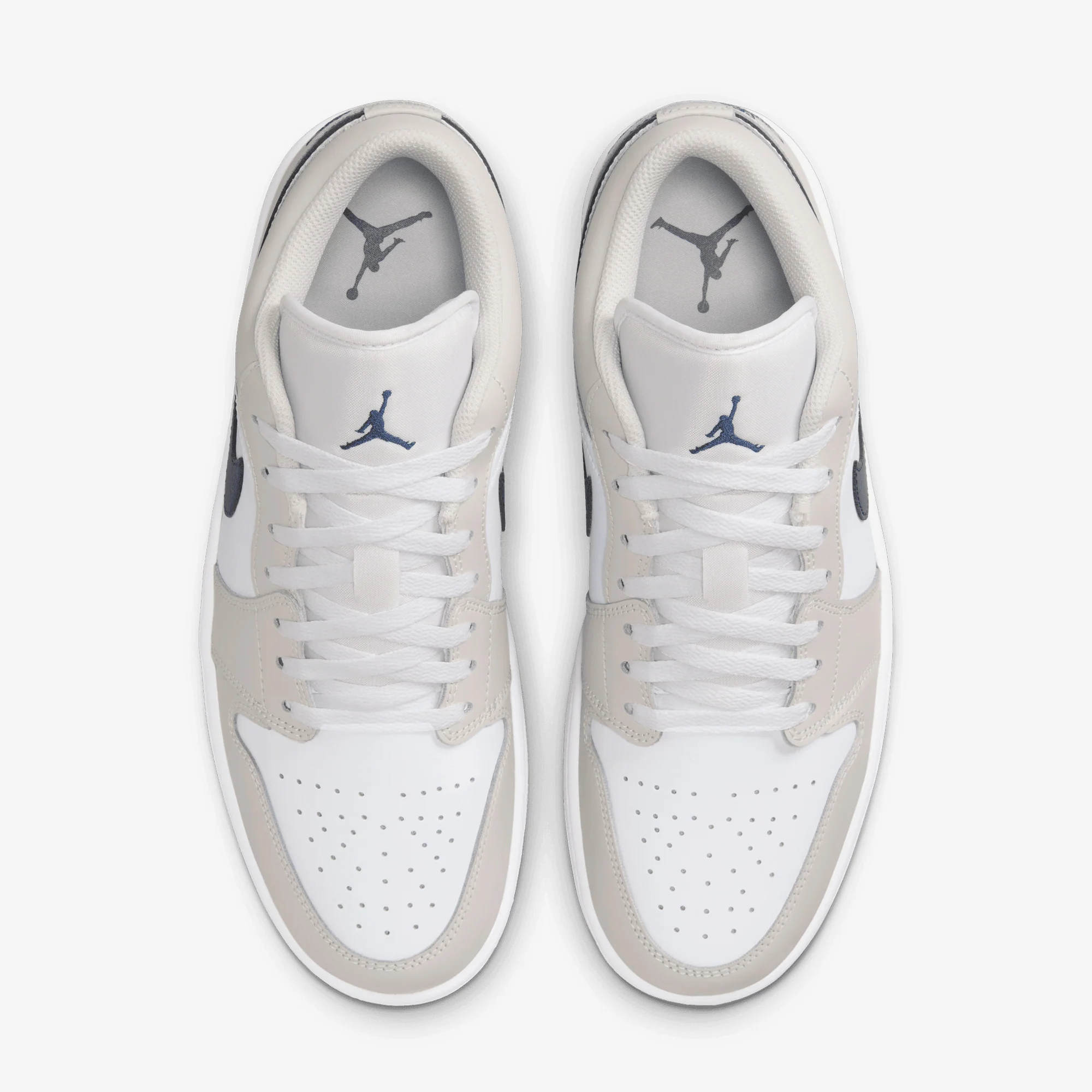 JORDAN | AIR JORDAN 1 LOW { WHITE/MIDNIGHT NAVY-NEUTRAL GREY - Image 2