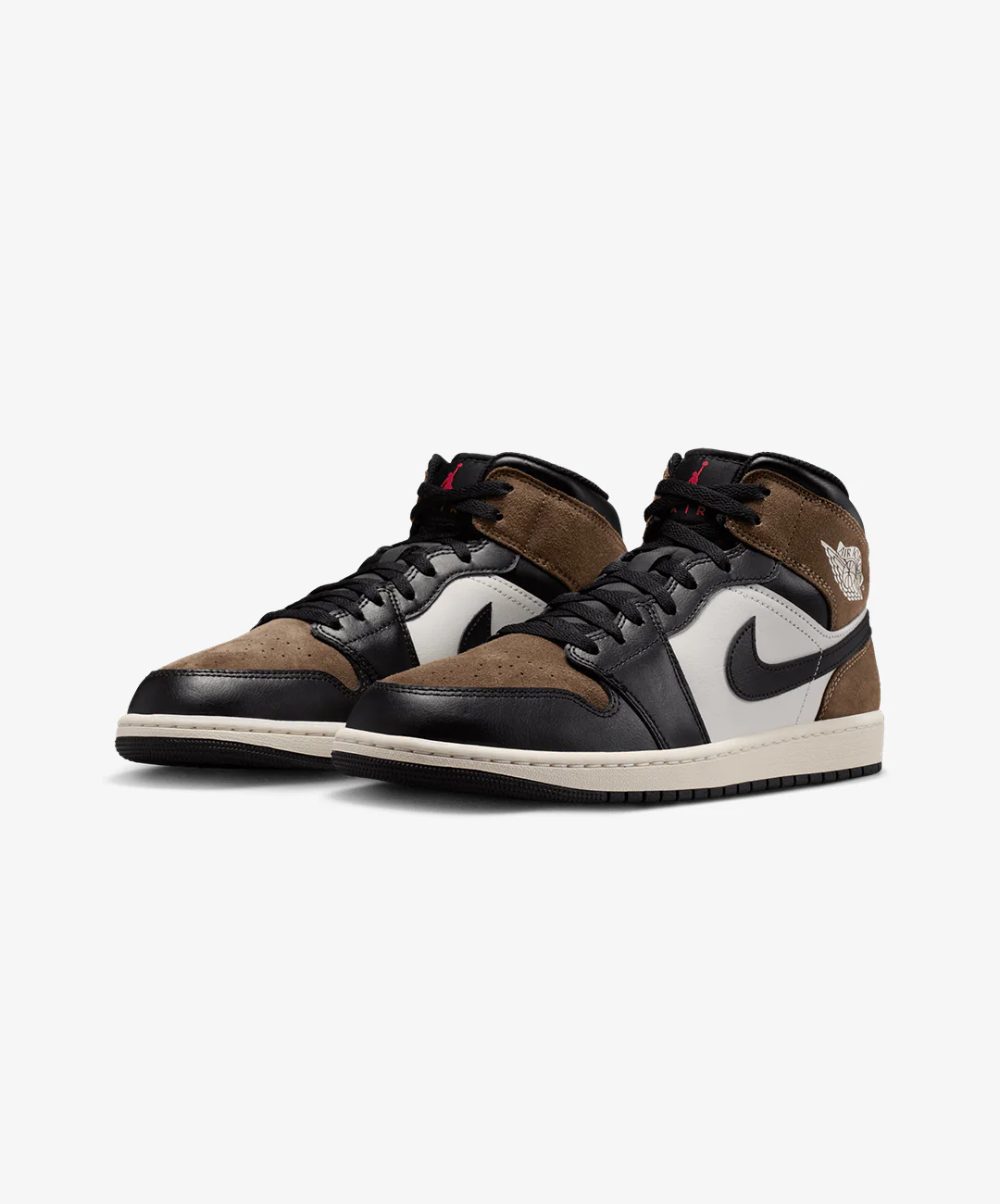 JORDAN | AIR JORDAN 1 MID { BLACK/PHANTOM-PALOMINO-UNIVERSITY RED - Image 3