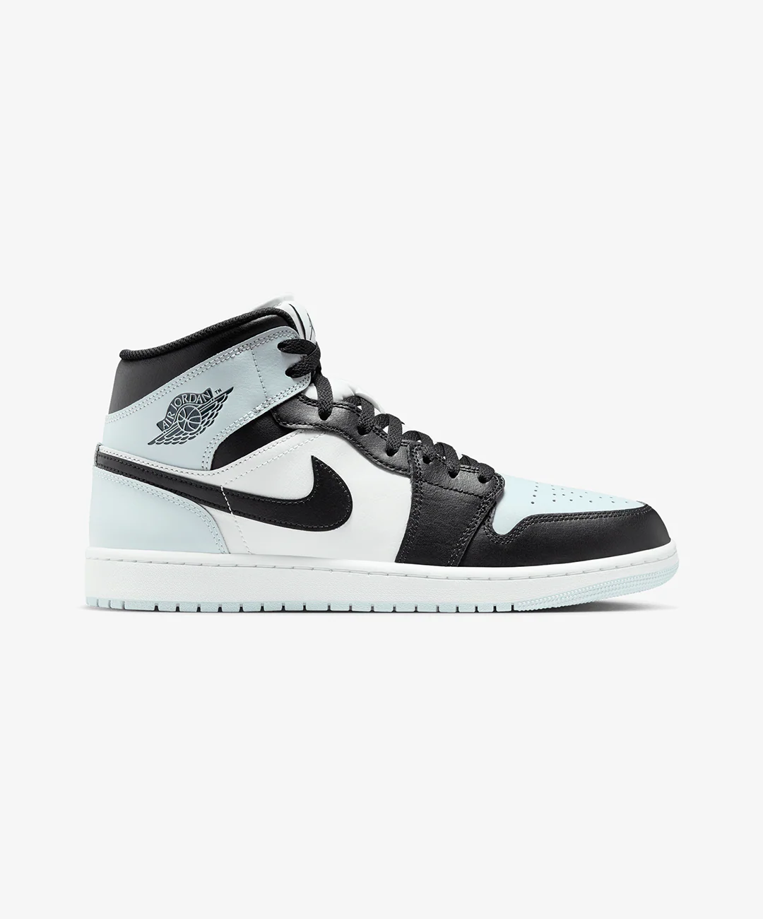 JORDAN | AIR JORDAN 1 MID { BLACK/SQUADRON BLUE-AURA-WHITE