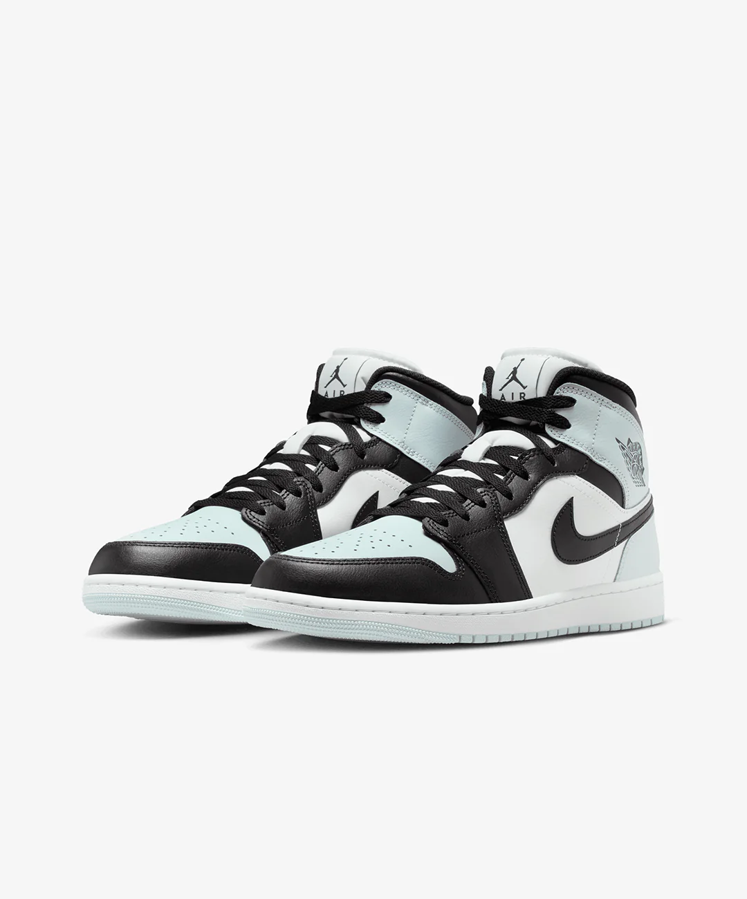 JORDAN | AIR JORDAN 1 MID { BLACK/SQUADRON BLUE-AURA-WHITE - Image 3
