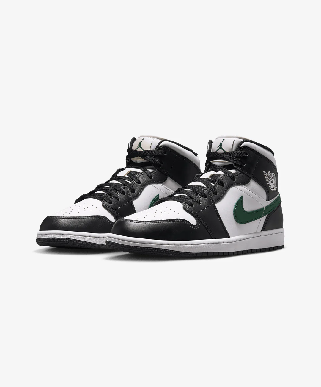 JORDAN | AIR JORDAN 1 MID { BLACK/SUMMIT WHITE-GORGE GREEN - Image 3