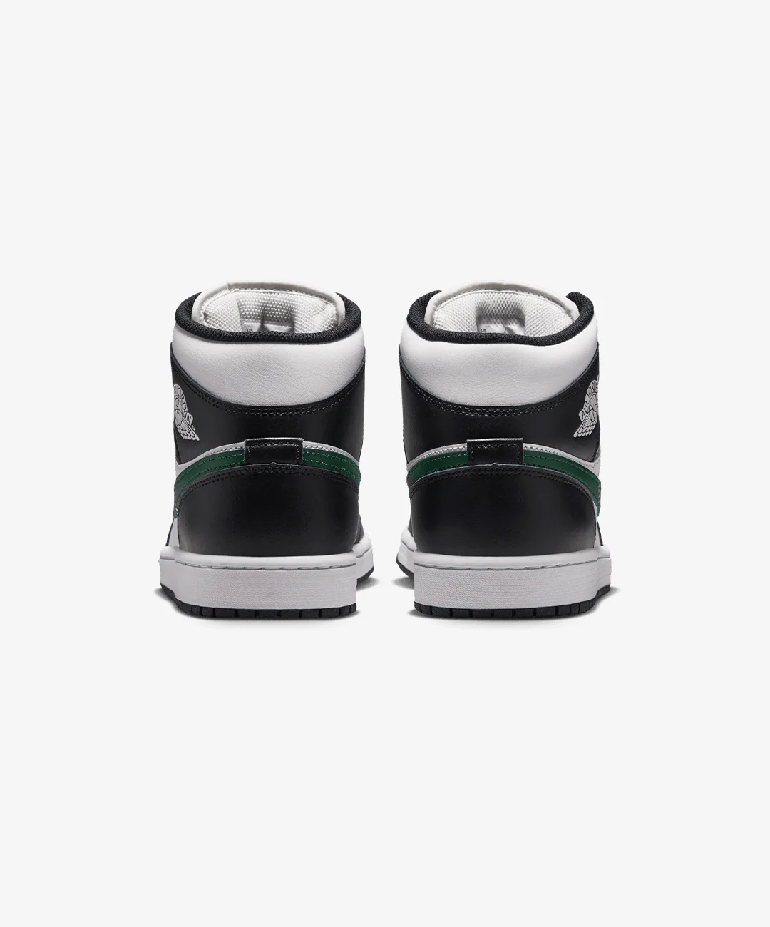 JORDAN | AIR JORDAN 1 MID { BLACK/SUMMIT WHITE-GORGE GREEN - Image 4