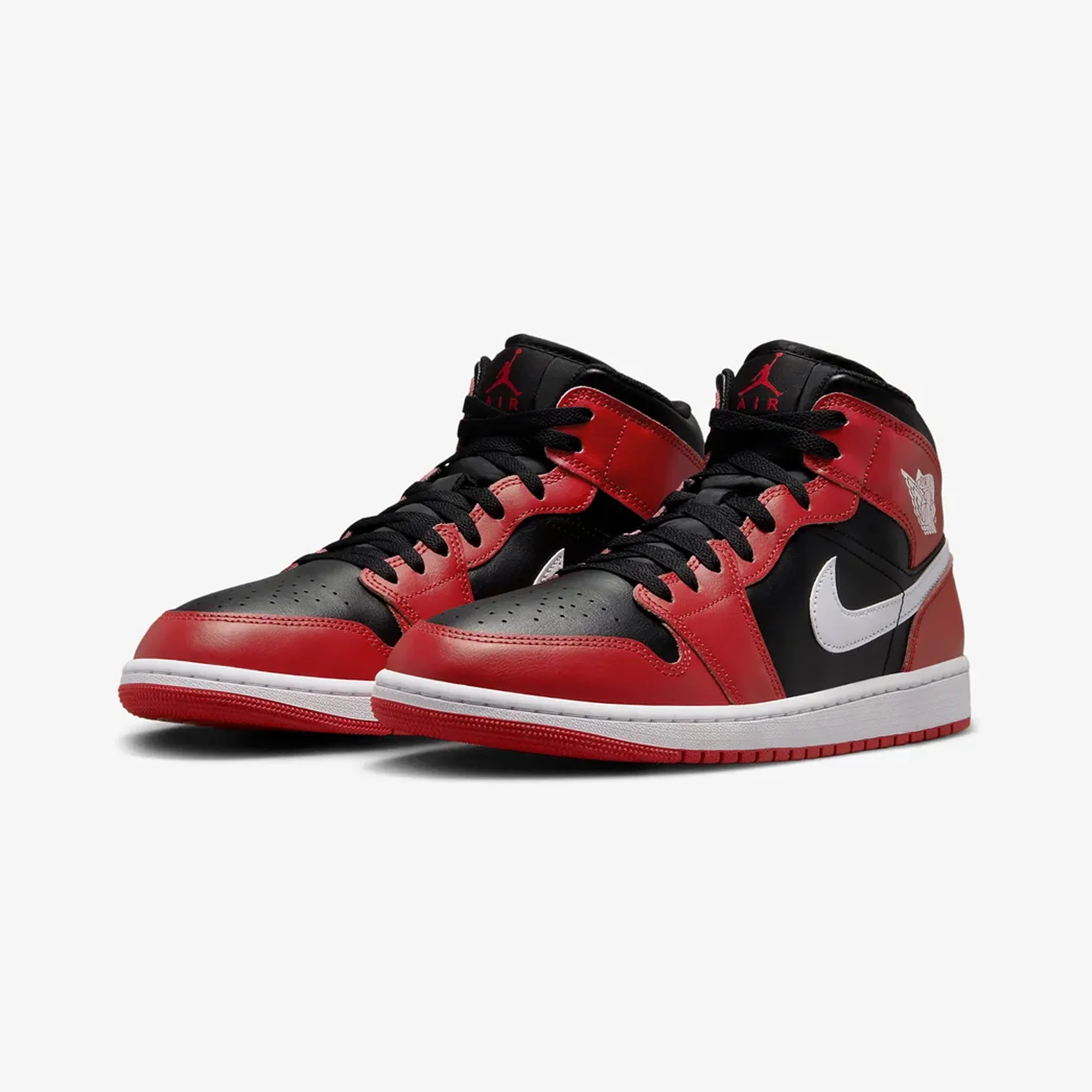 JORDAN | AIR JORDAN 1 MID { BLACK/WHITE-GYM RED - Image 3