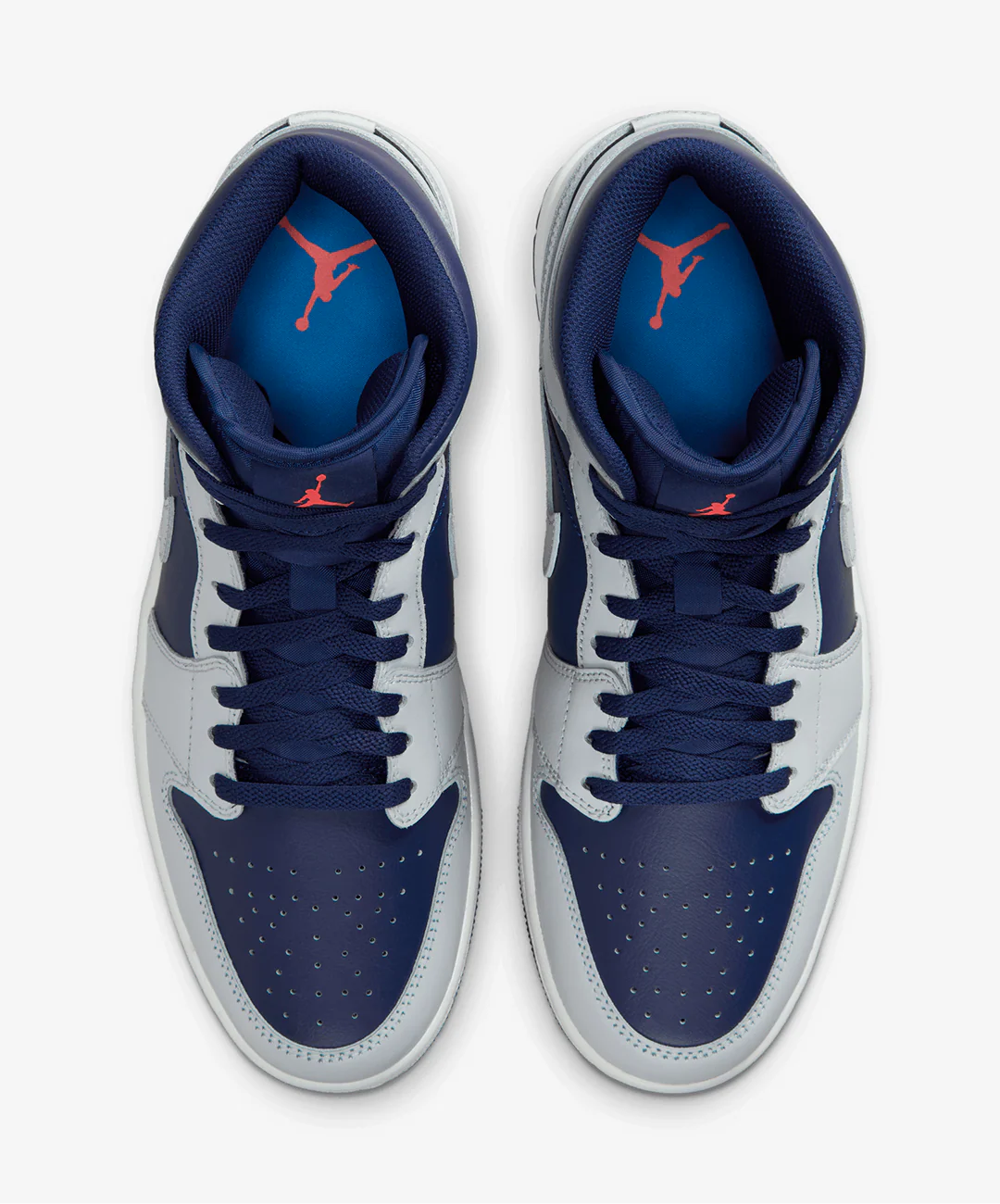 JORDAN | AIR JORDAN 1 MID { BLUE VOID/PURE PLATINUM-SUMMIT WHITE - Image 2