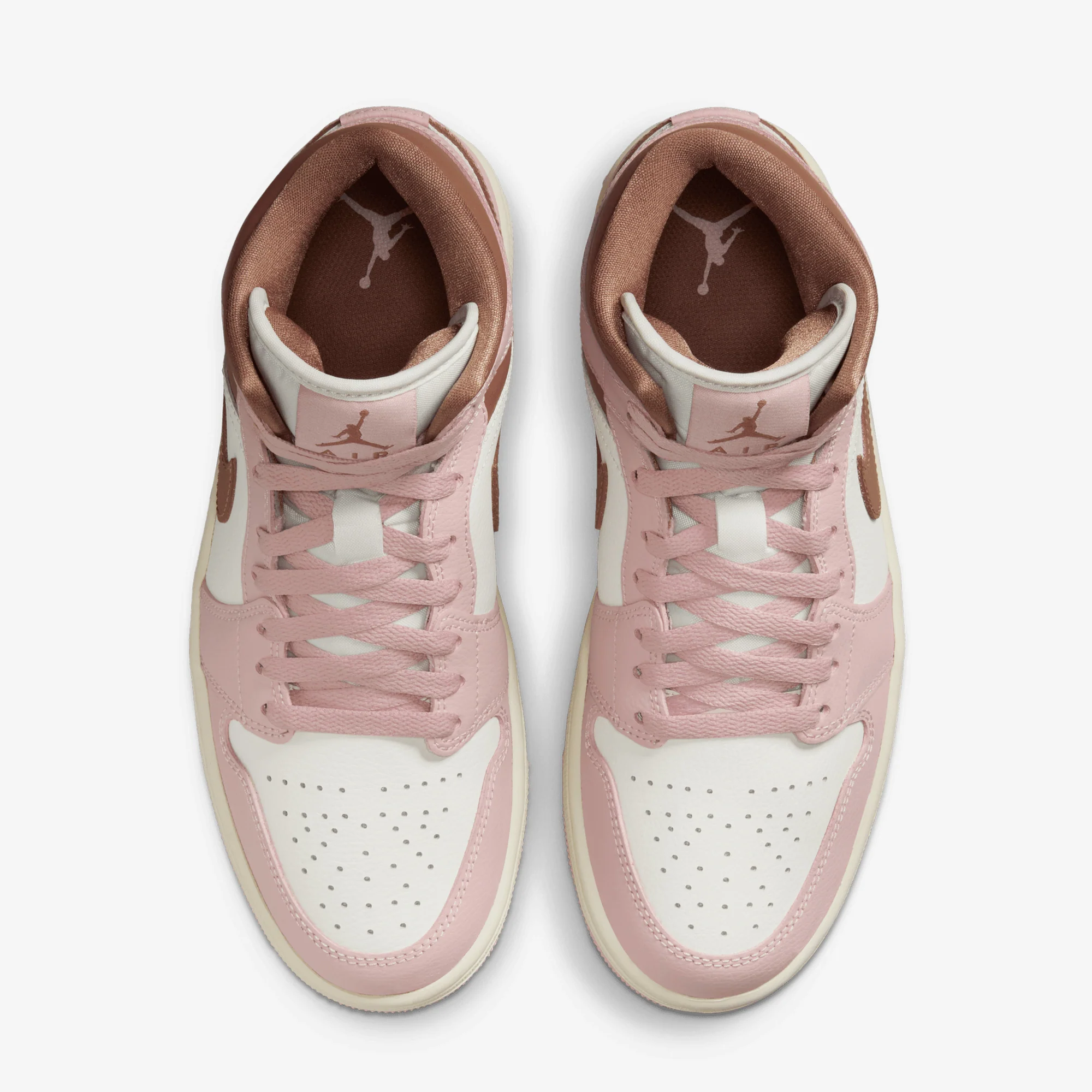 JORDAN | AIR JORDAN 1 MID { PINK OXFORD/ARCHAEO BROWN-SAIL - Image 2