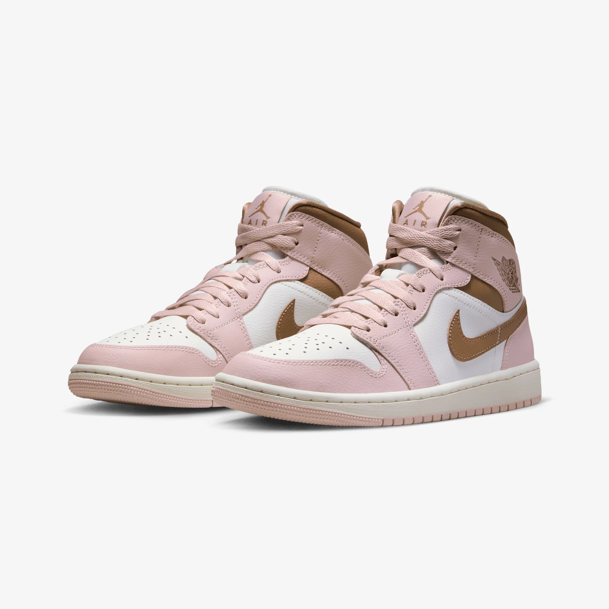 JORDAN | AIR JORDAN 1 MID { PINK OXFORD/ARCHAEO BROWN-SAIL - Image 3