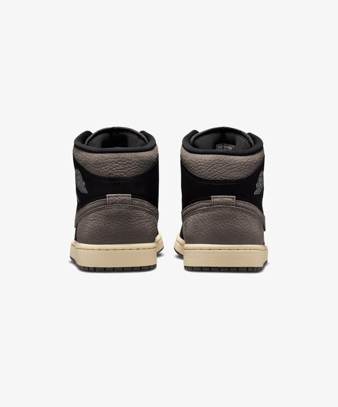 JORDAN | AIR JORDAN 1 MID SE { BLACK/OLIVE GREY-LT WILD MANGO - Image 4