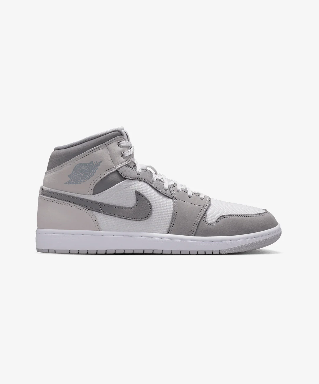 JORDAN | AIR JORDAN 1 MID SE { SUMMIT WHITE/LT SMOKE GREY-PHANTOM-SAIL